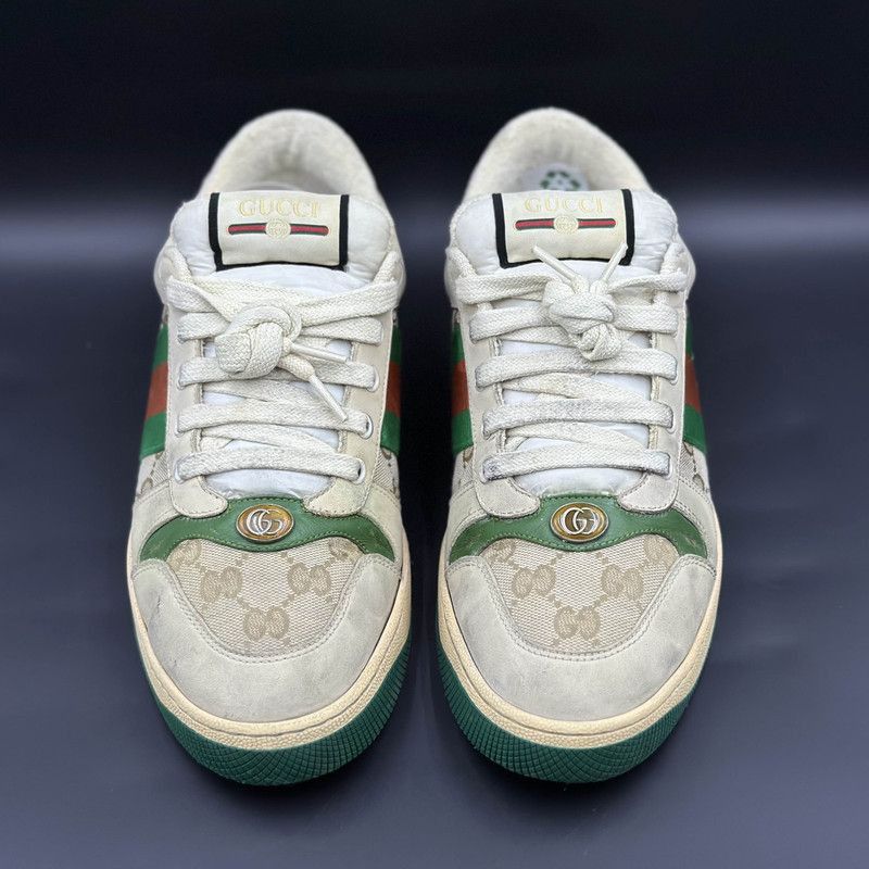 Gucci Gucci Screener Green Leather Sneakers for Men - Size US 8 / EU 41 - 2 Thumbnail