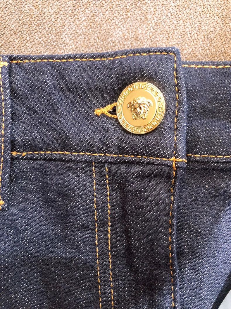 Versace Versace Willow stud button-down denim skirt short skirt Size 26" / US 2 / IT 38 - 3 Thumbnail