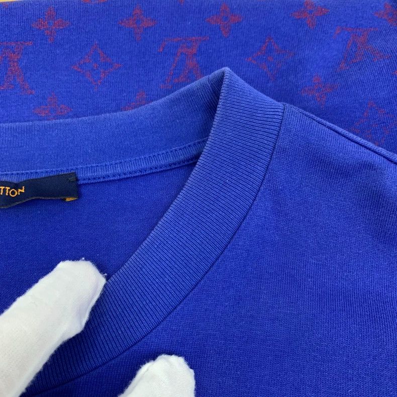 Louis Vuitton Louis Vuitton Dark blue logo cotton crewneck short sleeve Size US XL / EU 56 / 4 - 9 Thumbnail