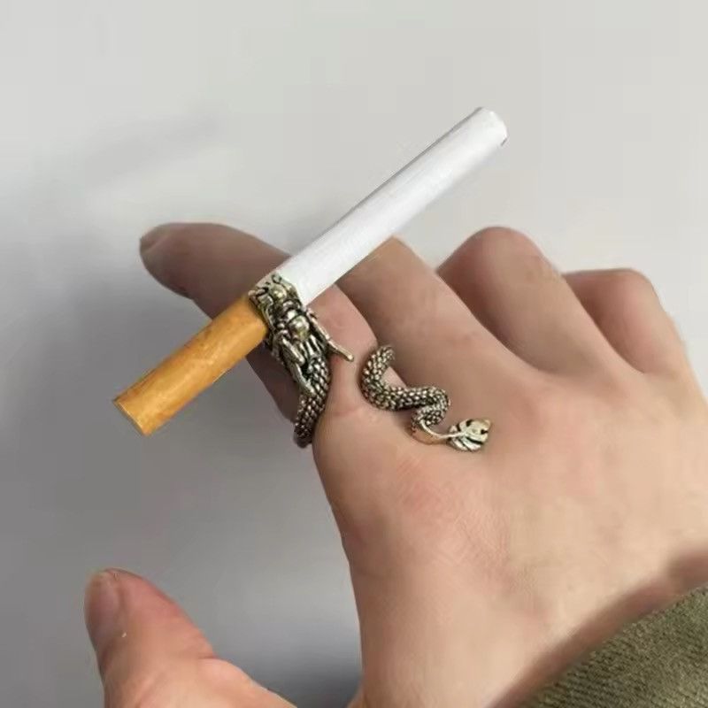 Jewelry × Vintage Dragon Cigarette Holder Ring Size ONE SIZE - 2 Thumbnail