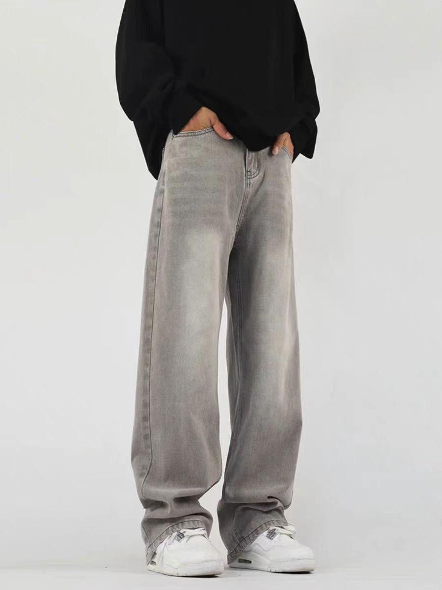 Japanese Brand Gray Wide Leg Denim Jeans, Baggy Fit Casual Pants Size US 30 / EU 46 - 1 Thumbnail