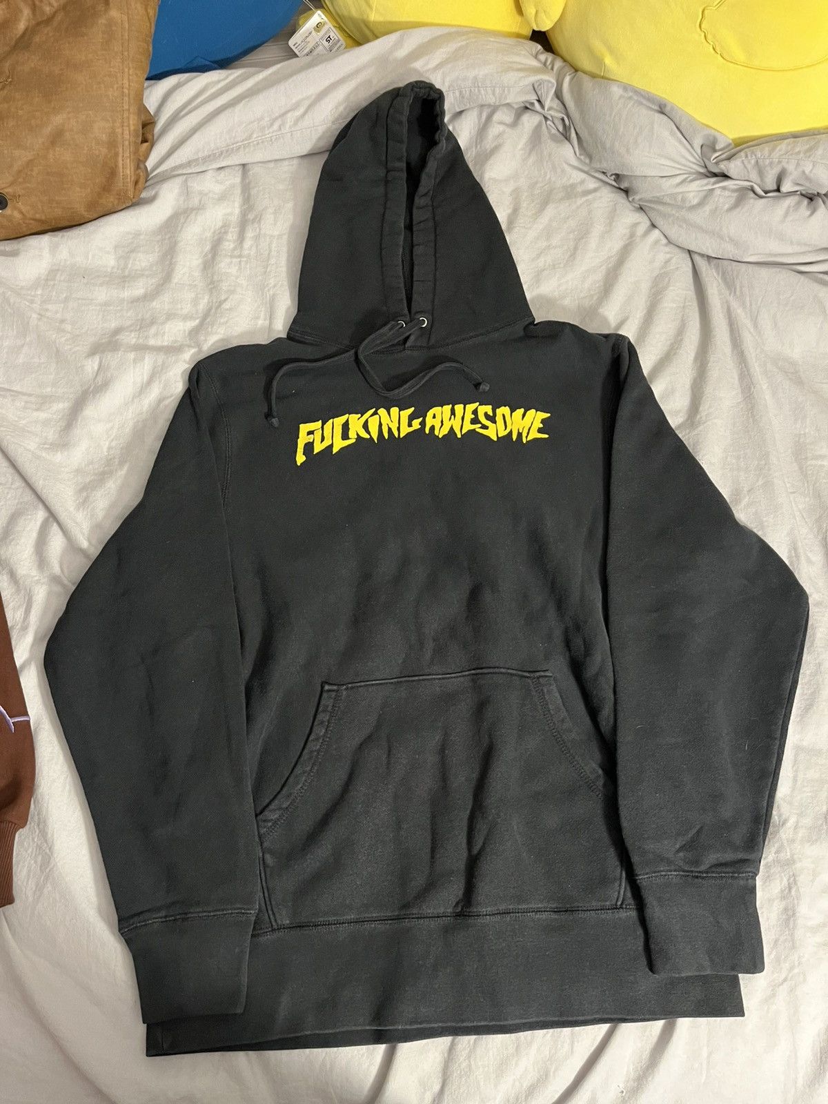 Fucking Awesome Fucking awesome yellow logo black hoodie | Grailed