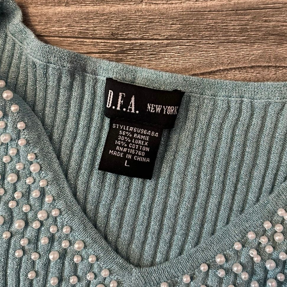 Other dfa new york sparkly pearl knit blue tank top Size L / US 10 / IT 46 - 4 Thumbnail