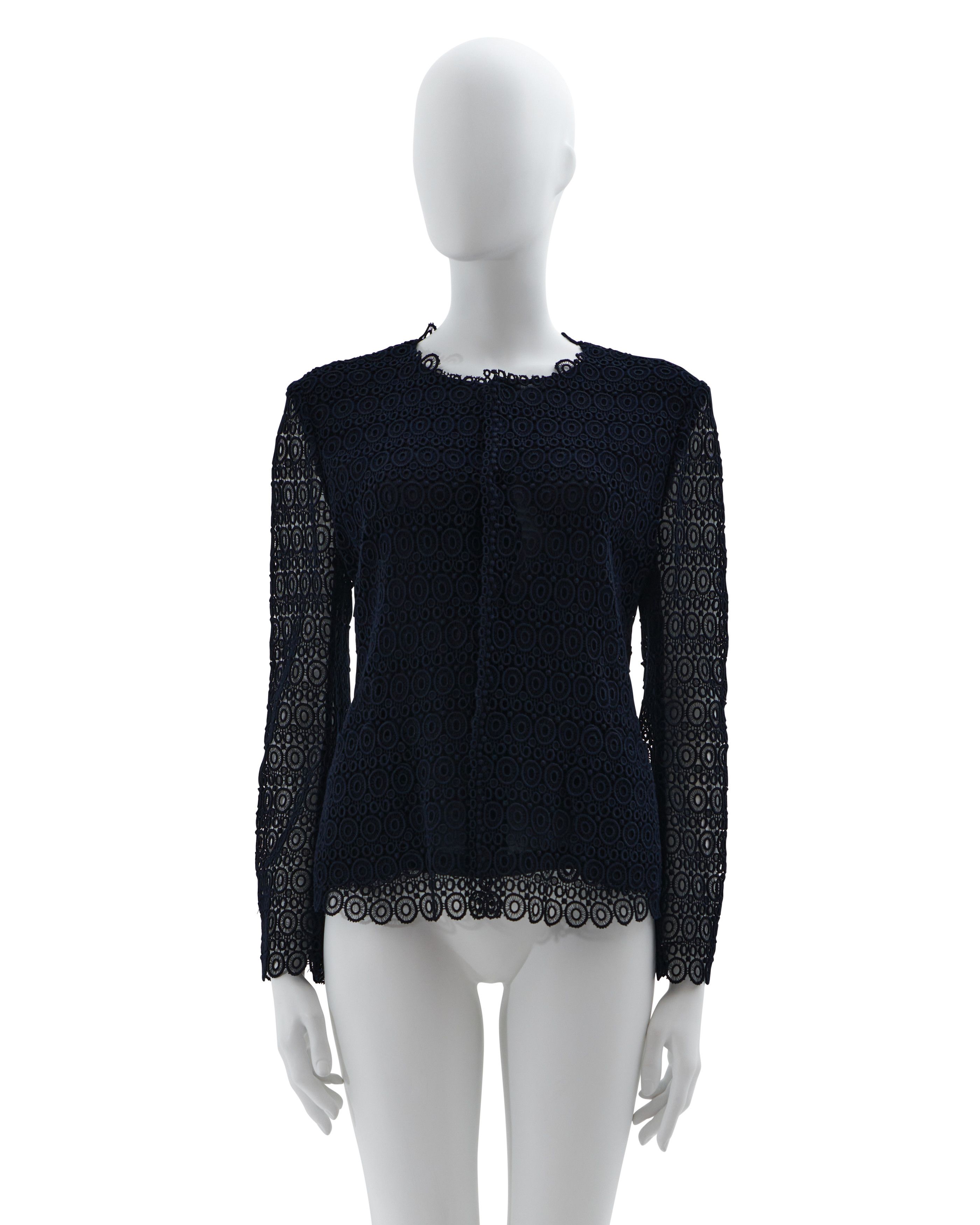 Comme des Garcons F/W 1990 Blue sangallo lace jacket Size S / US 4 / IT 40 - 1 Thumbnail
