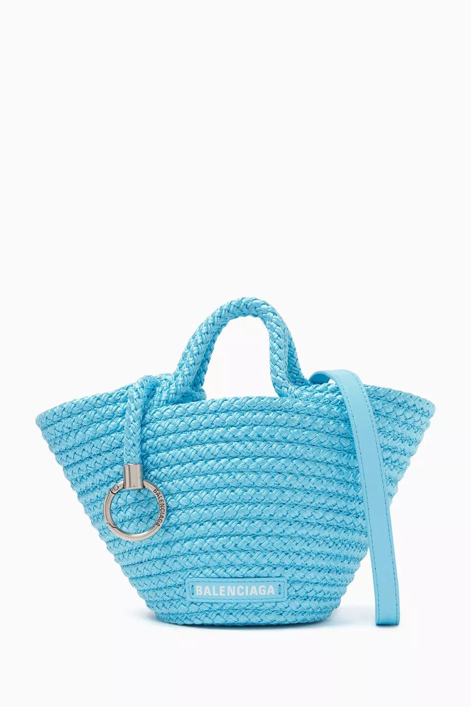 Balenciaga o1w1db10525 Size: OS / Ibiza Mini Basket With Strap in Blue Size ONE SIZE - 1 Thumbnail