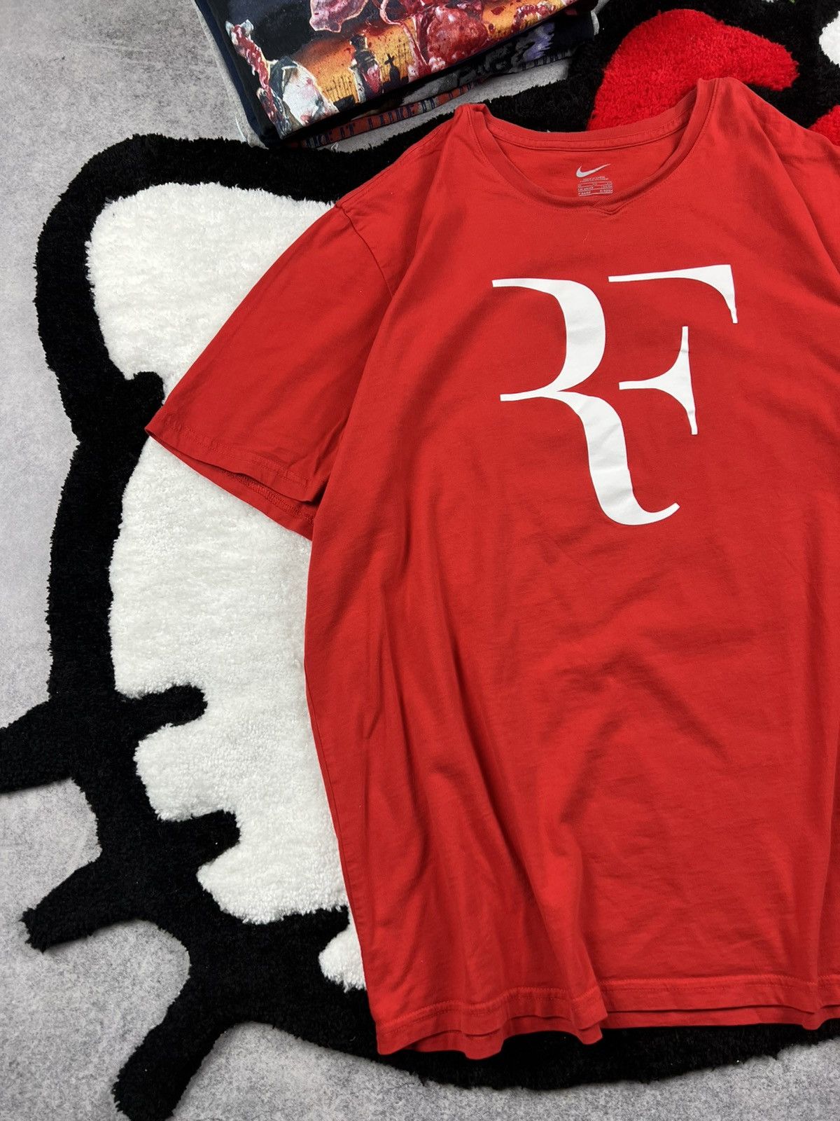 Vintage Vintage Nike RF Roger Foderer Oversized Red Y2K Tee Shirt Size US XL / EU 56 / 4 - 2 Thumbnail