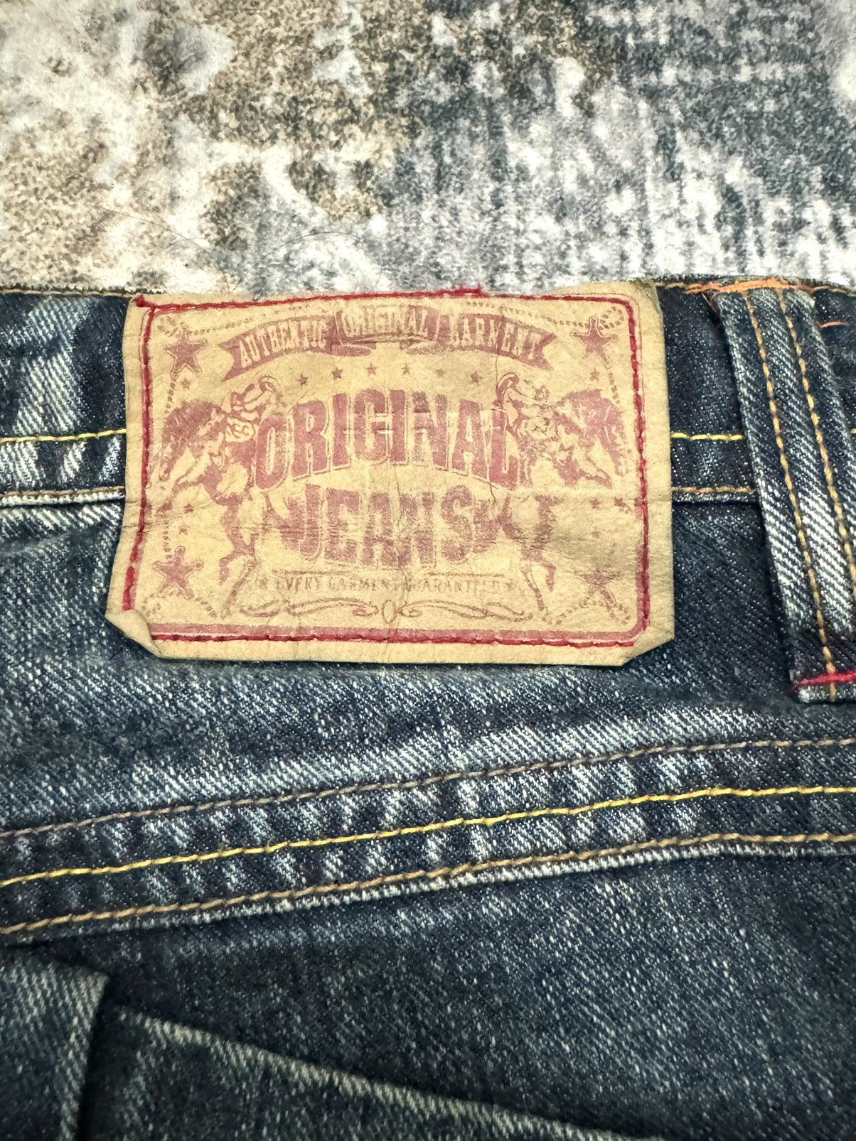 Japanese Brand × Vintage Original Jeans Skull Logo Embroidered Logo Japanase Brand Size US 34 / EU 50 - 11 Thumbnail