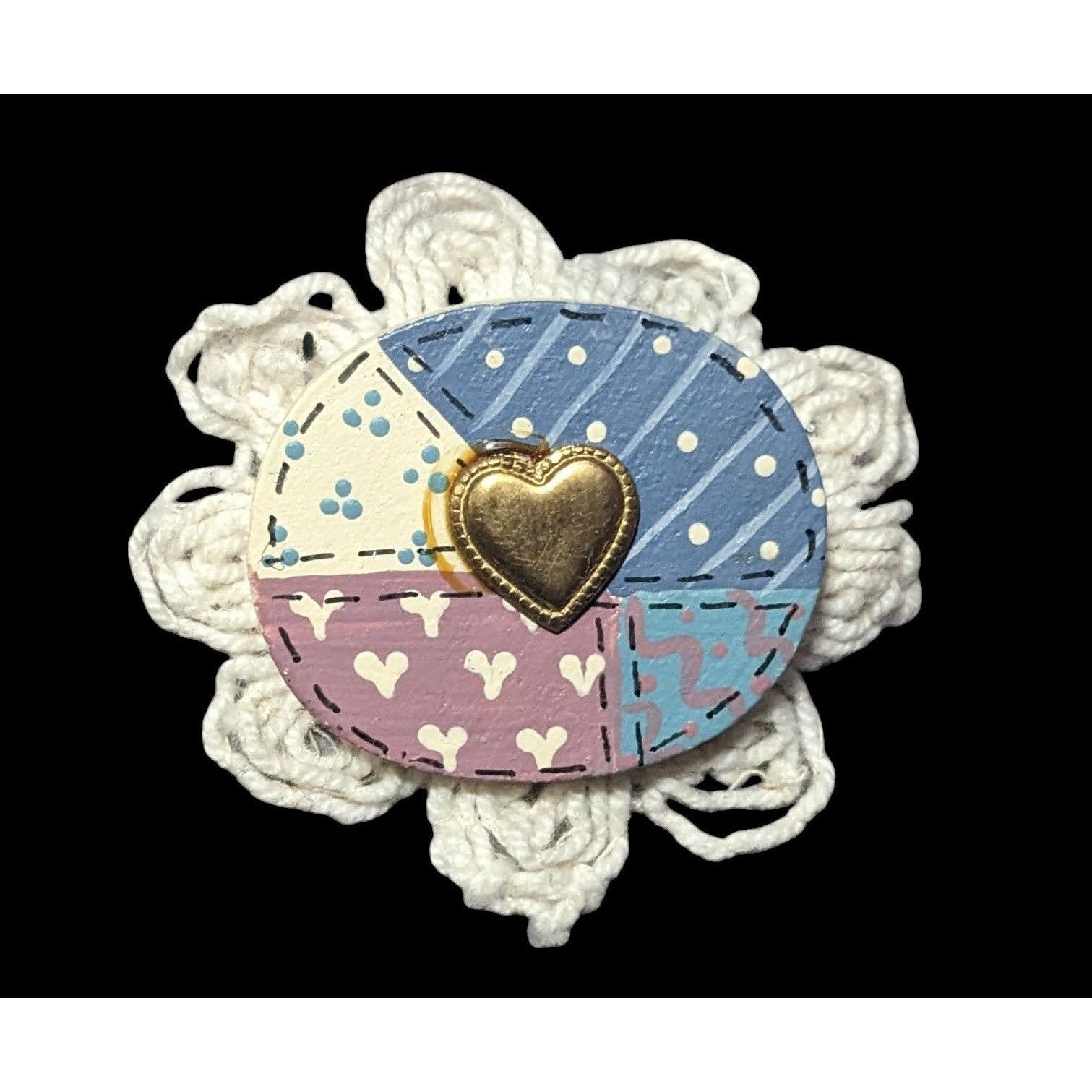 Other Handmade Coquette Cottagecore Patchwork And Lace Brooch Size ONE SIZE - 1 Thumbnail