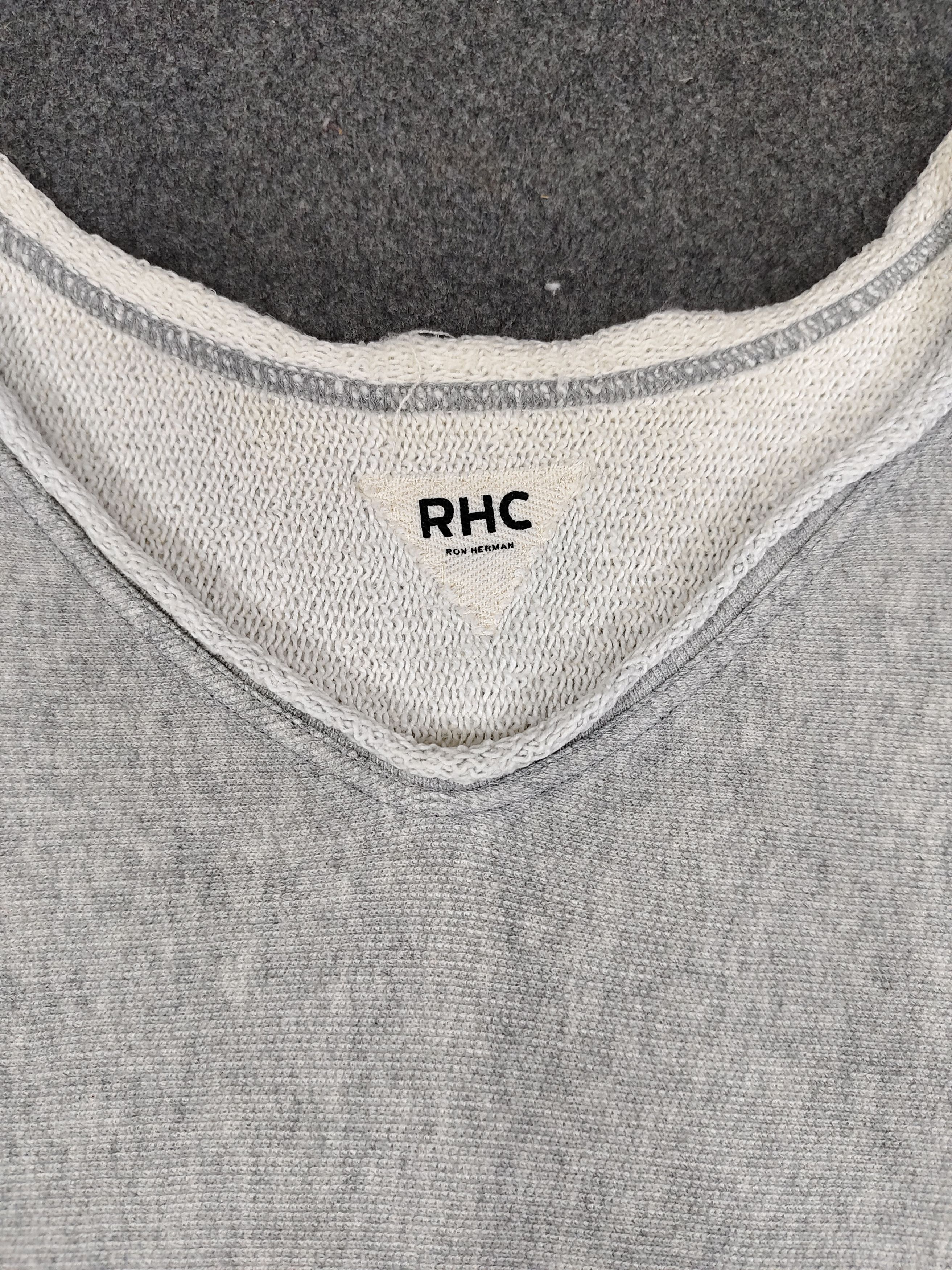 Ron Herman RHC Ron Herman- Minimalist Raw Edge V-Neck Sweat Midi Dress Size M / US 6-8 / IT 42-44 - 10 Thumbnail
