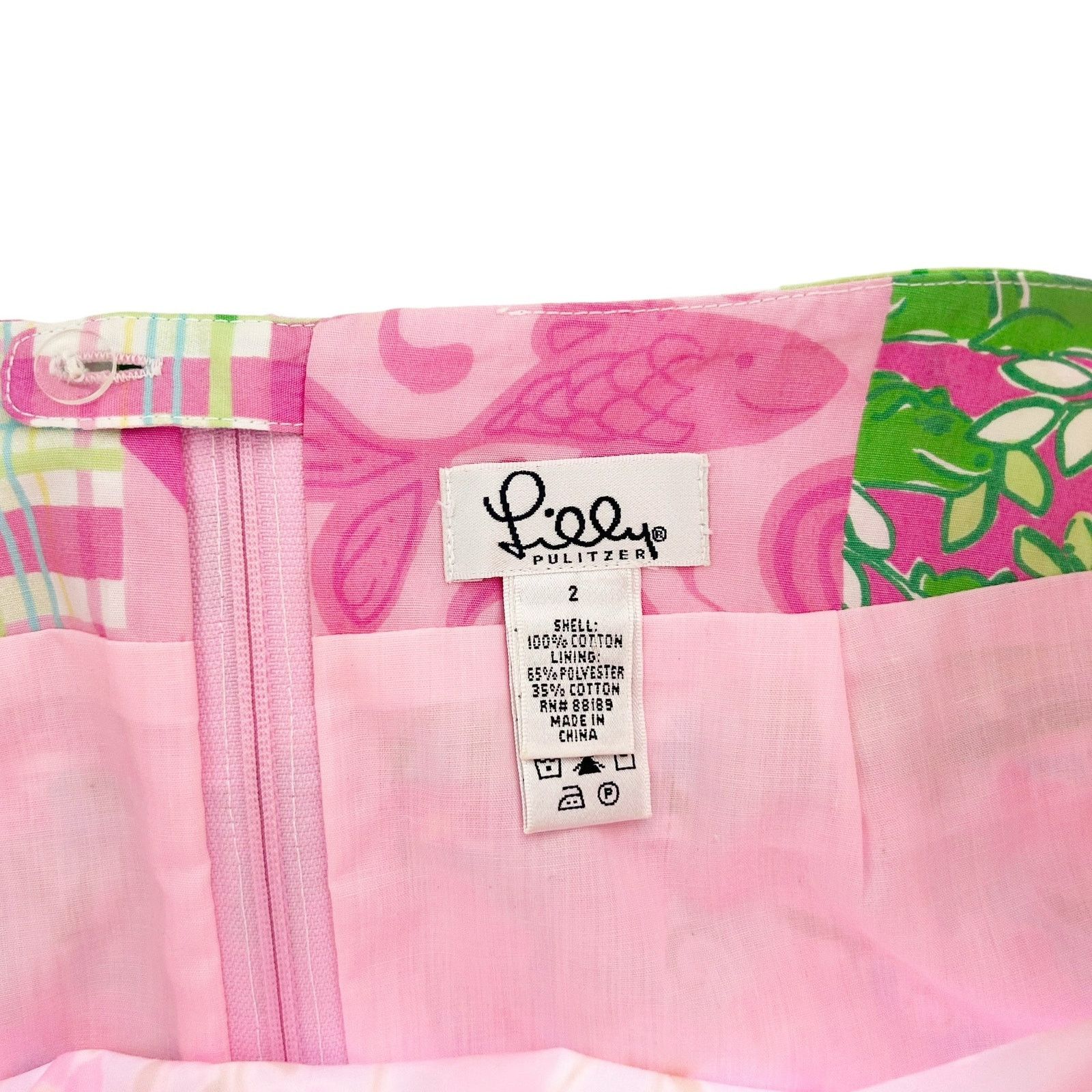 Lilly Pulitzer Vintage 90s Lilly Pulitzer Patchwork Lace Skirt Sz 2 Size 26" / US 2 / IT 38 - 2 Thumbnail