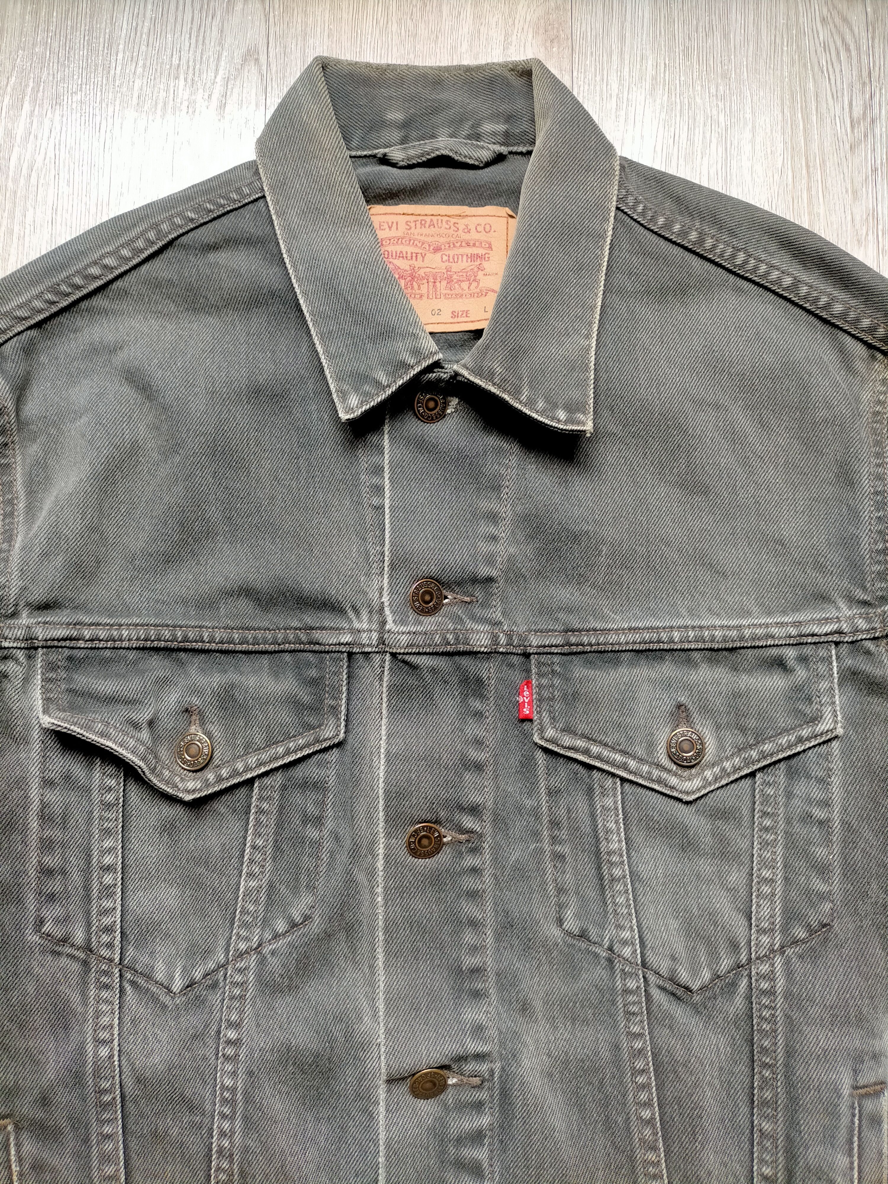 Levi's Vintage 90s Levis 503 Super Black Trucker Jacket Jeans Size US L / EU 52-54 / 3 - 6 Thumbnail