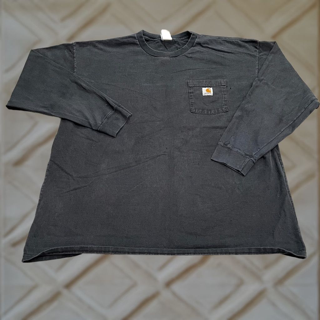Carhartt Carhartt K126 Original Fit Shirt Mens 2XL Black Crew Neck Long Sleeve Pocket Tee Size US XXL / EU 58 / 5 - 1 Thumbnail