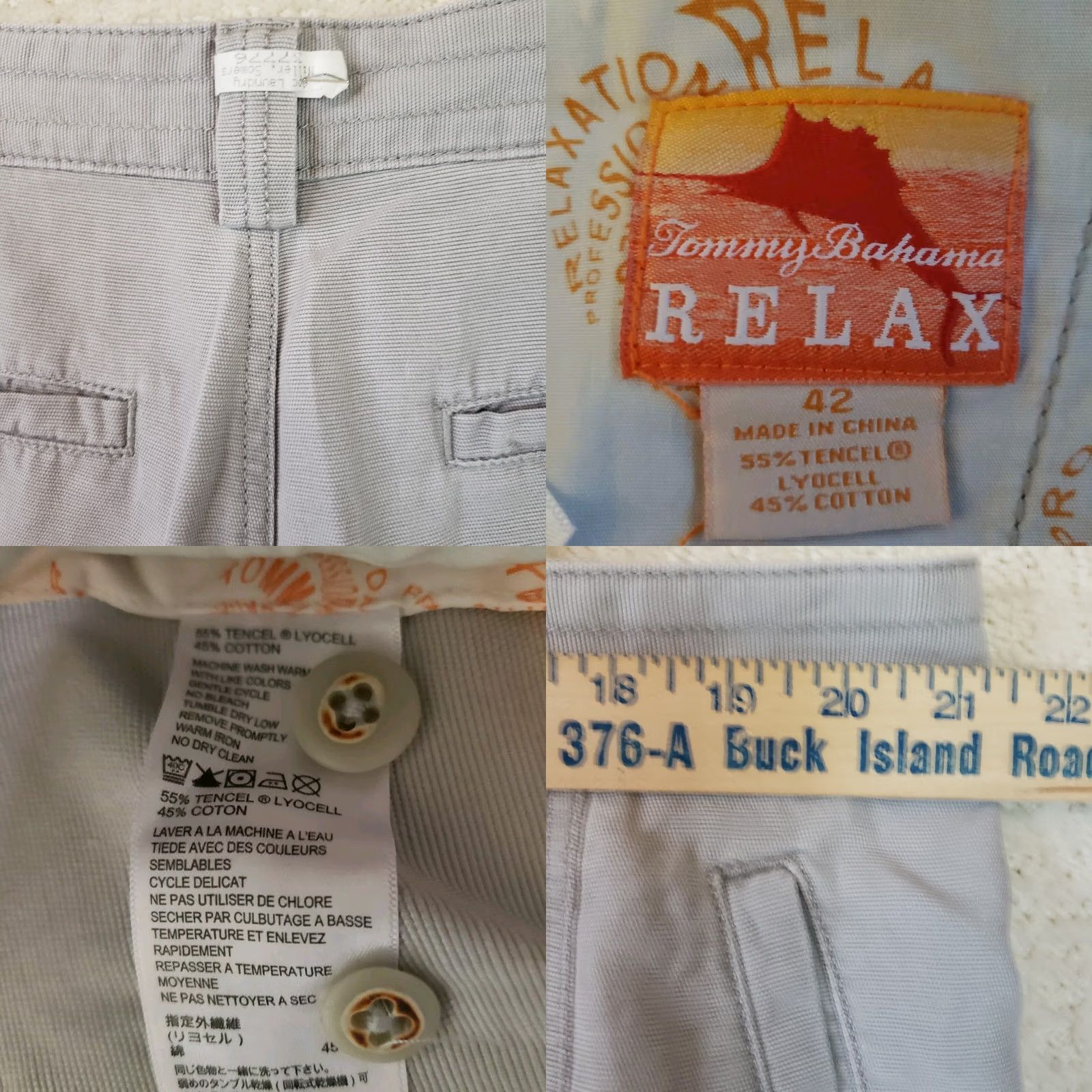 Tommy Bahama Tommy Bahama Cargo Shorts Mens 42 Gray Washed Relax Casual Beach | Cargo Pocket | Flat Front | 9in Inseam | Light Wash | Regular Size 42 Mens Size US 42 / EU 58 - 8 Thumbnail