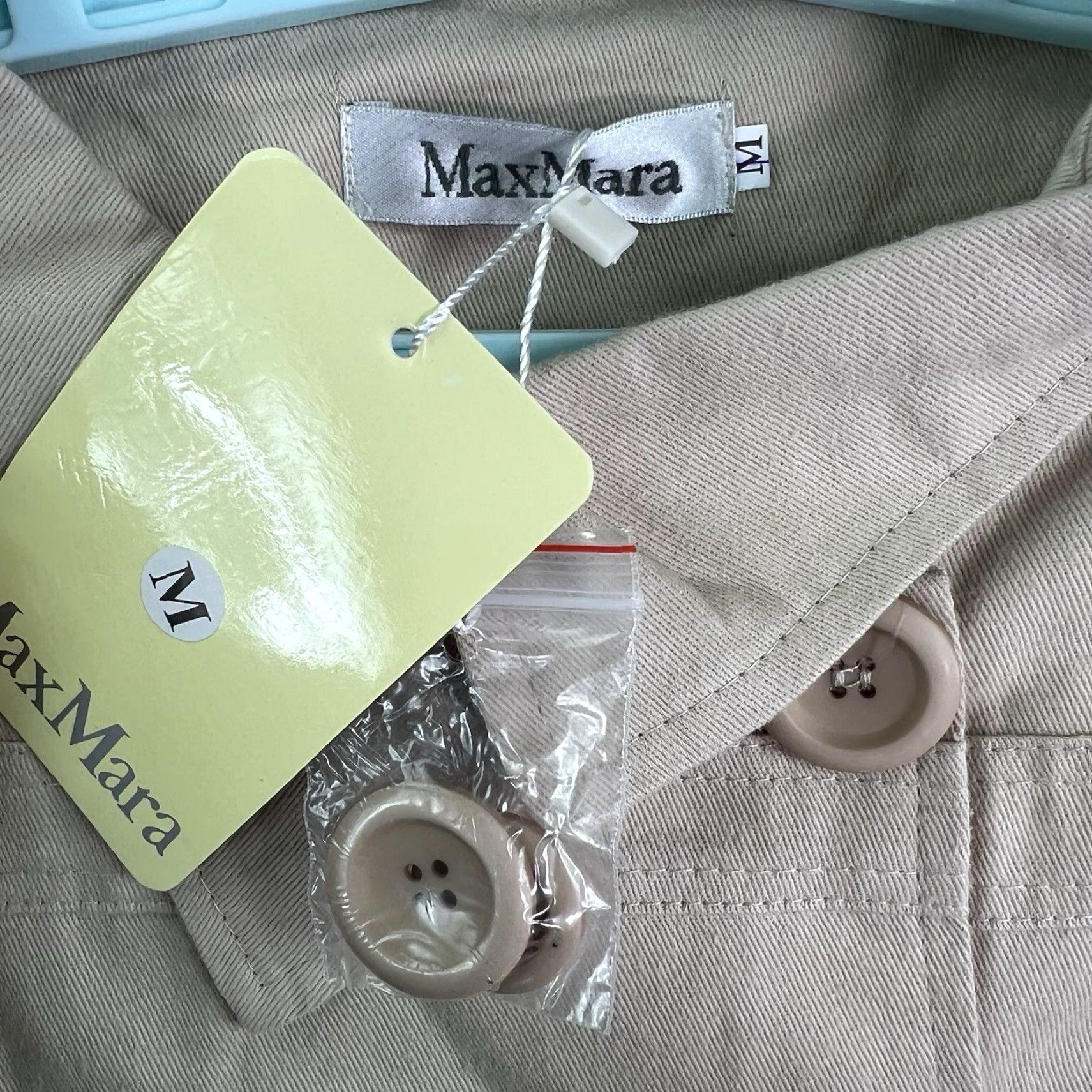 Max Mara VINTAGE Max Mara Trench Coat Womens Medium Tan Cotton Blend Classic Designer 90s Dressy Casual Size M / US 6-8 / IT 42-44 - 6 Thumbnail