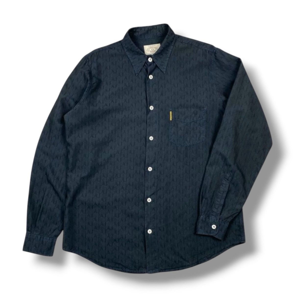 Giorgio Armani Armani Jeans Button-Up Long Sleeve Shirt Monogram Print Size US L / EU 52-54 / 3 - 1 Thumbnail