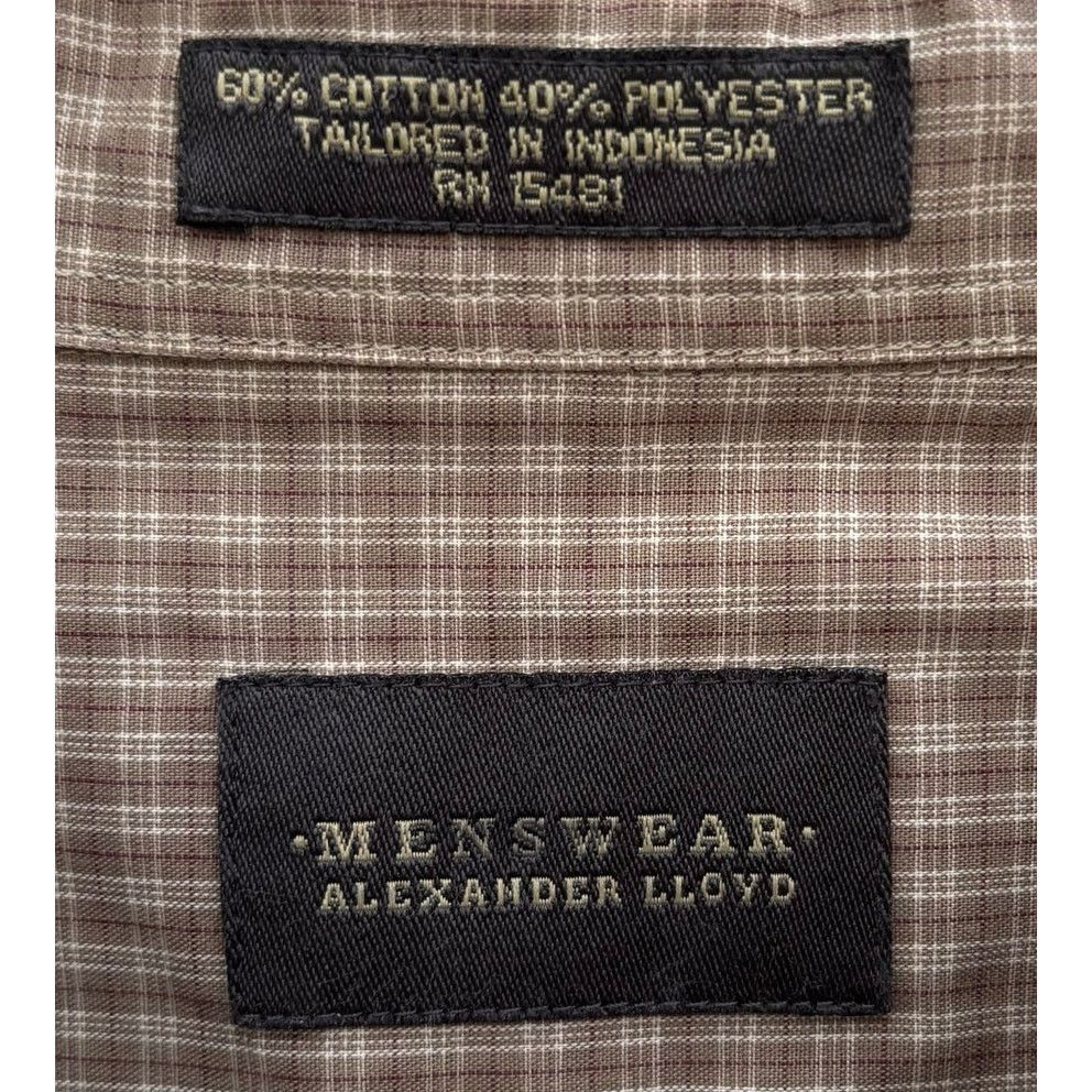 Other Menswear Alexander Lloyd Brown Plaid Button Shirt 17.5 Tall Size US XL / EU 56 / 4 - 12 Thumbnail