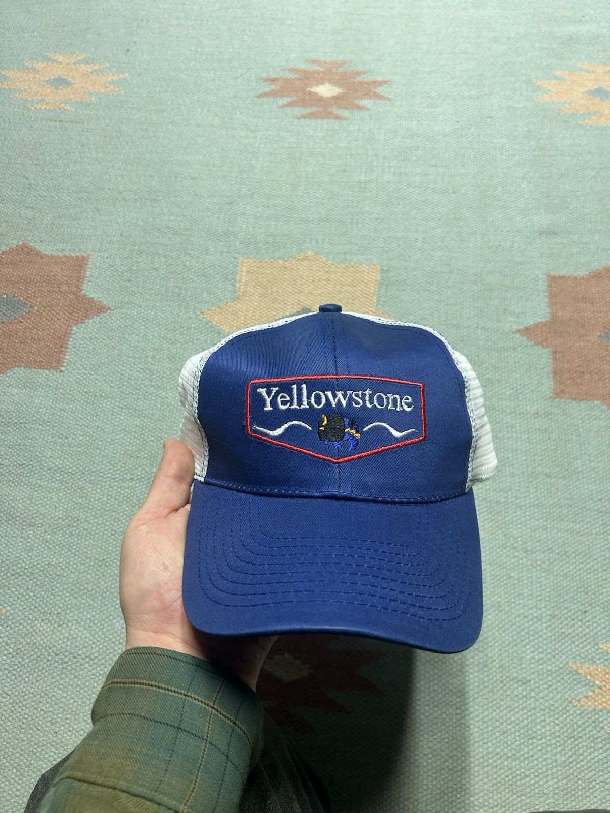 Vintage trucker hat Yellowstone National park Wyoming buffalo snap Size ONE SIZE - 2 Thumbnail