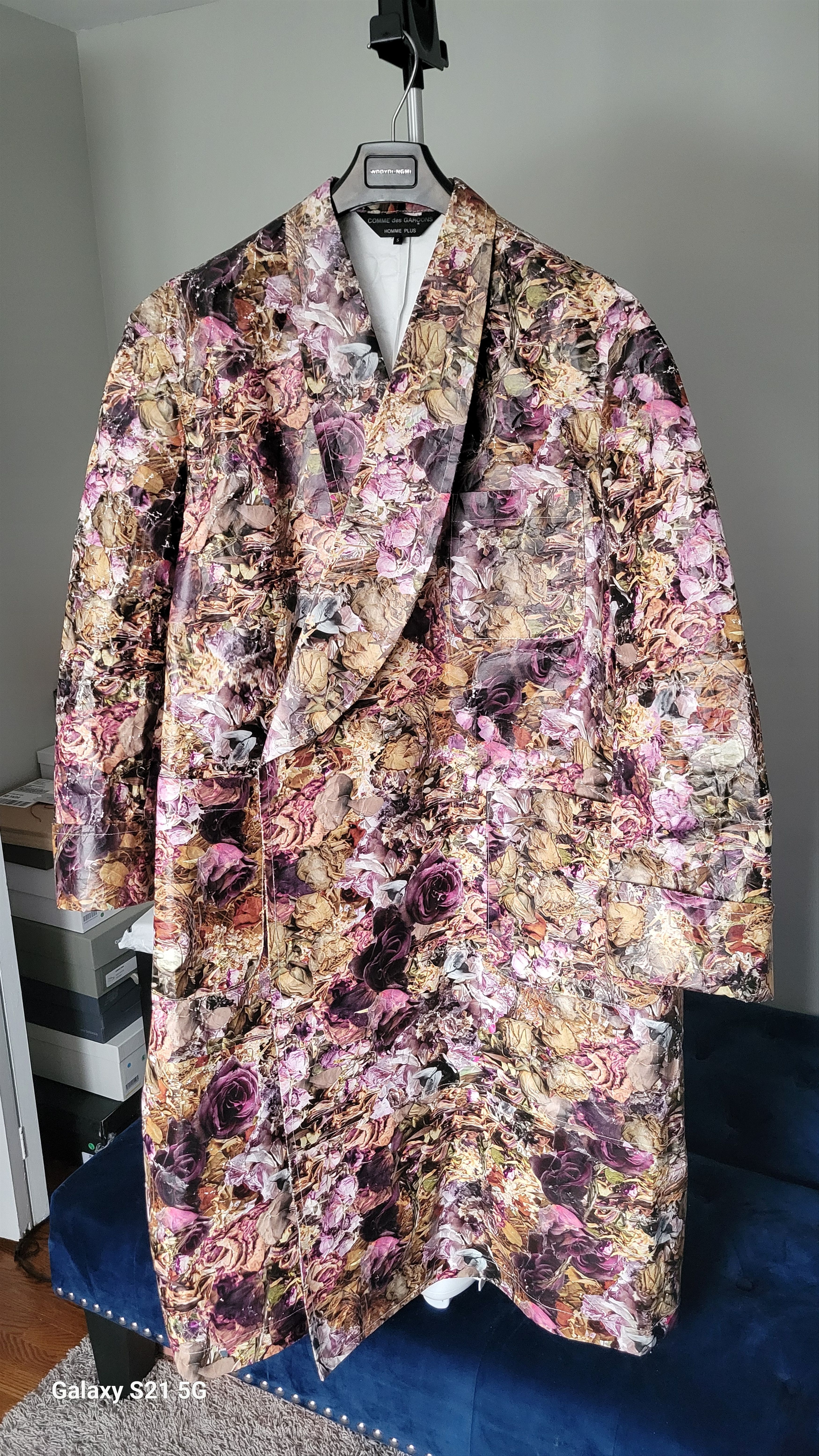 Comme Des Garçons single-breasted floral-print blazer - Green