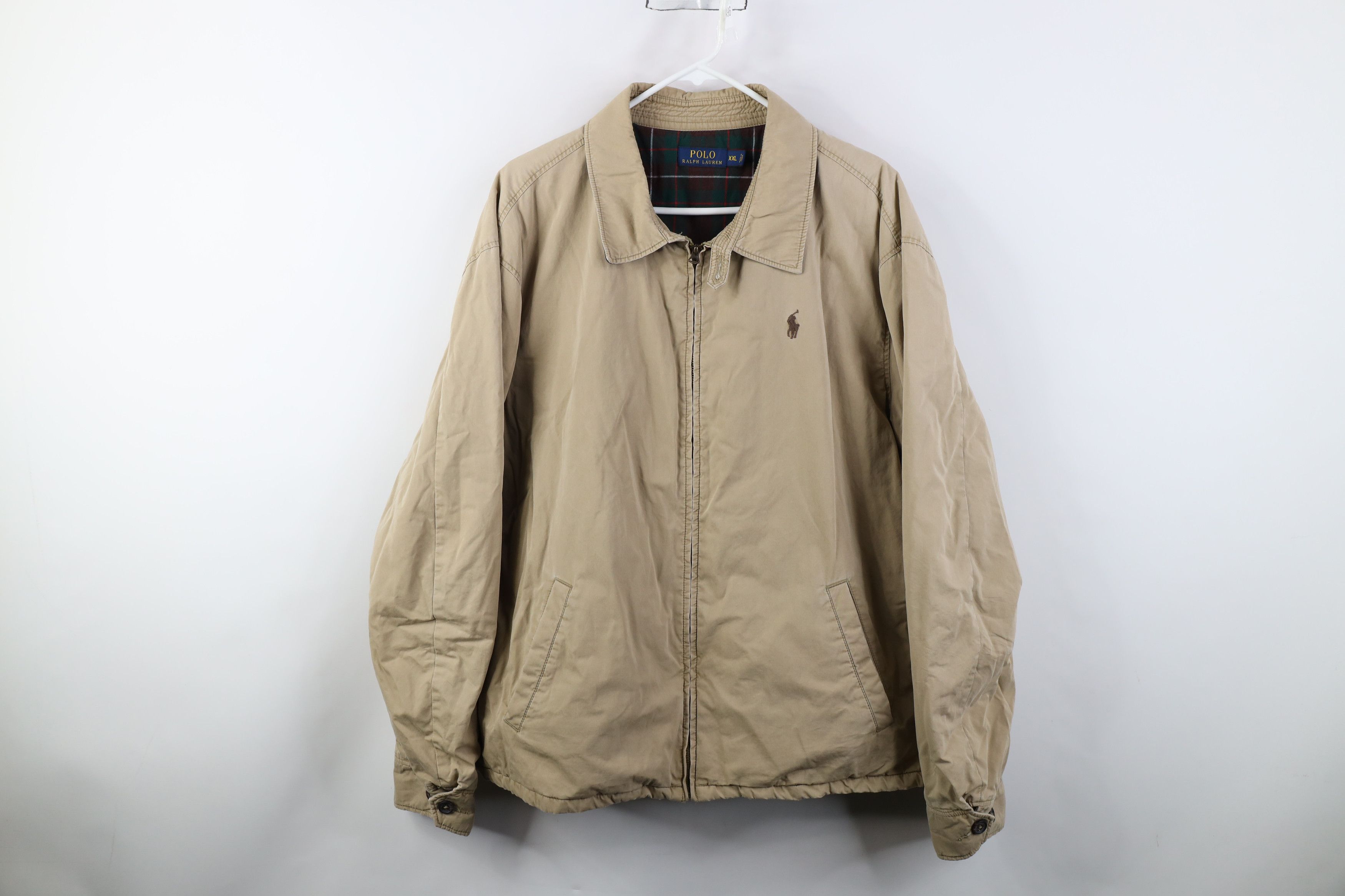 Ralph Lauren Vintage Ralph Lauren Lined Full Zip Bomber Jacket Beige Size US XXL / EU 58 / 5 - 1 Thumbnail
