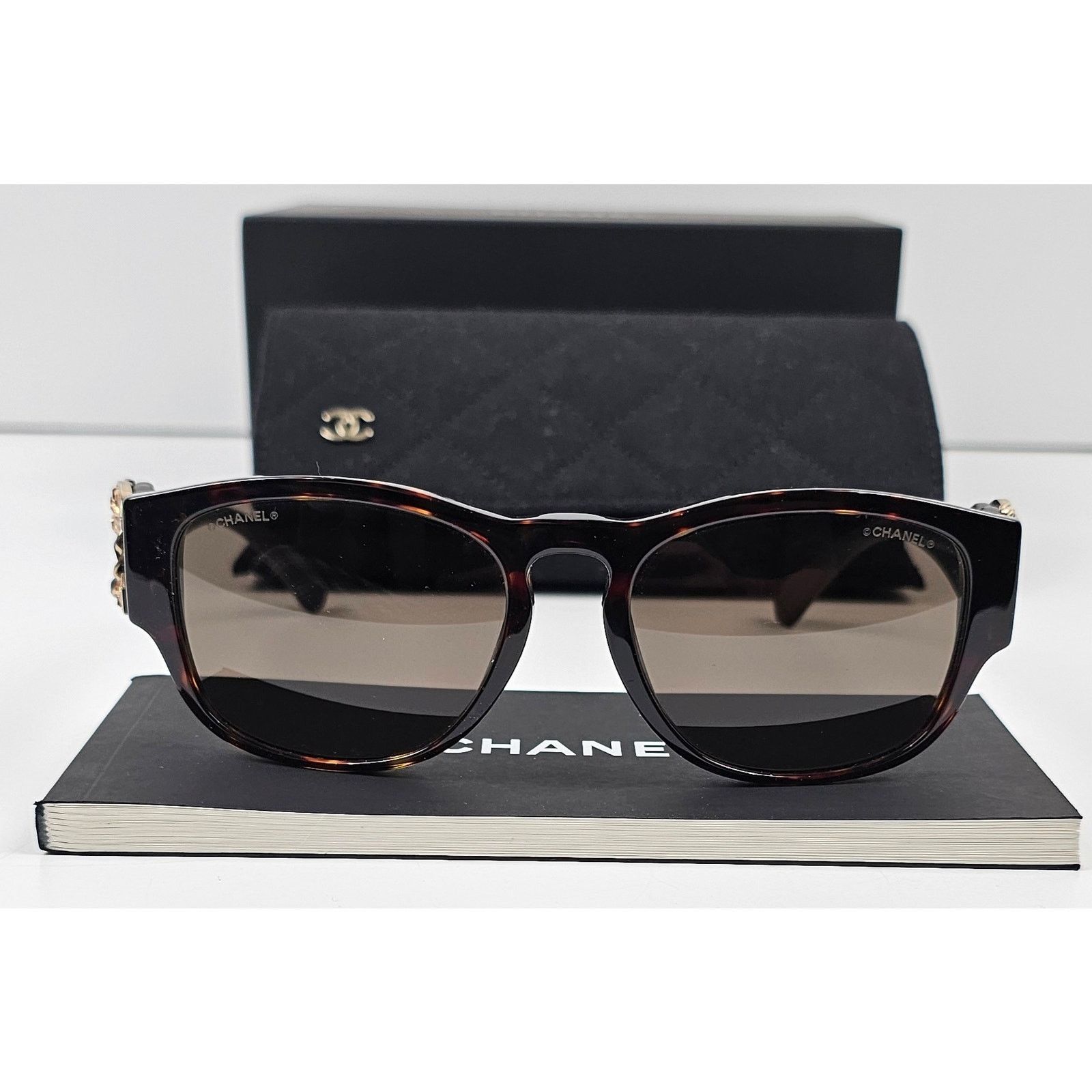Chanel CHANEL Rectangle DARK HAVANA BROWN Sunglasses Size ONE SIZE - 3 Thumbnail