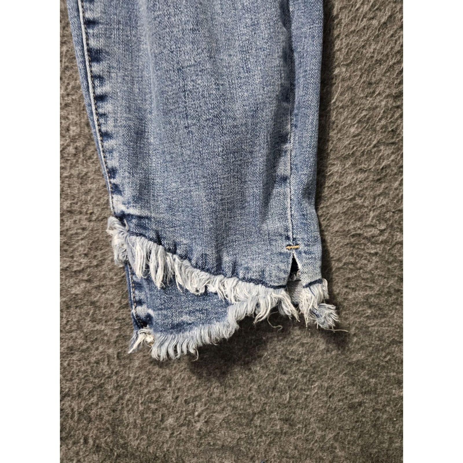 Vintage Kancan Skinny Ankle Jeans Juniors 13x30 Mid Rise Blue Distressed Stretch Preppy Jeans Womens Boys Girls? Size 34" / US 12 / IT 48 - 7 Thumbnail