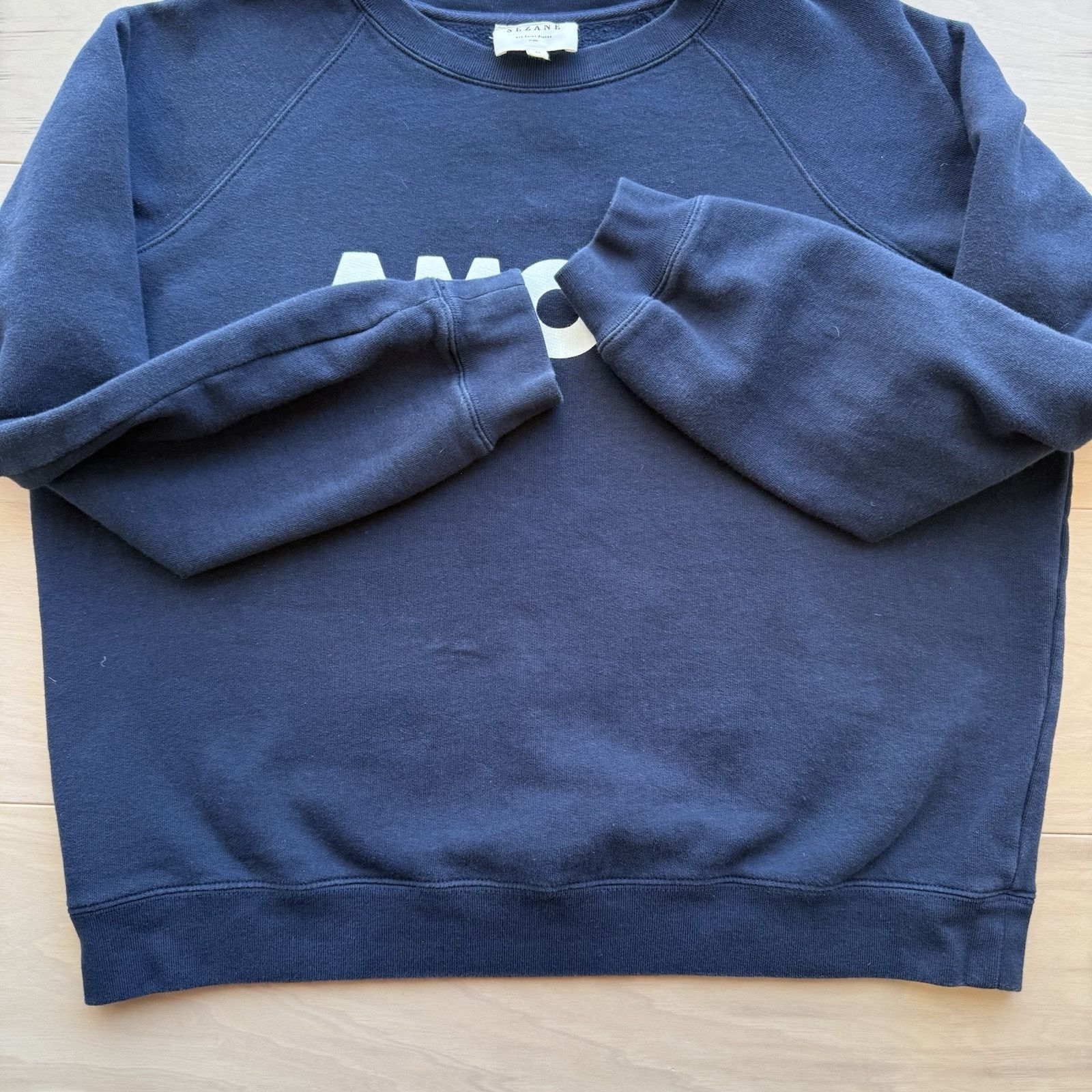 Sezane Sezane Amour Sweatshirt Women's M Navy Crew Fleece Pullover Size M / US 6-8 / IT 42-44 - 5 Thumbnail