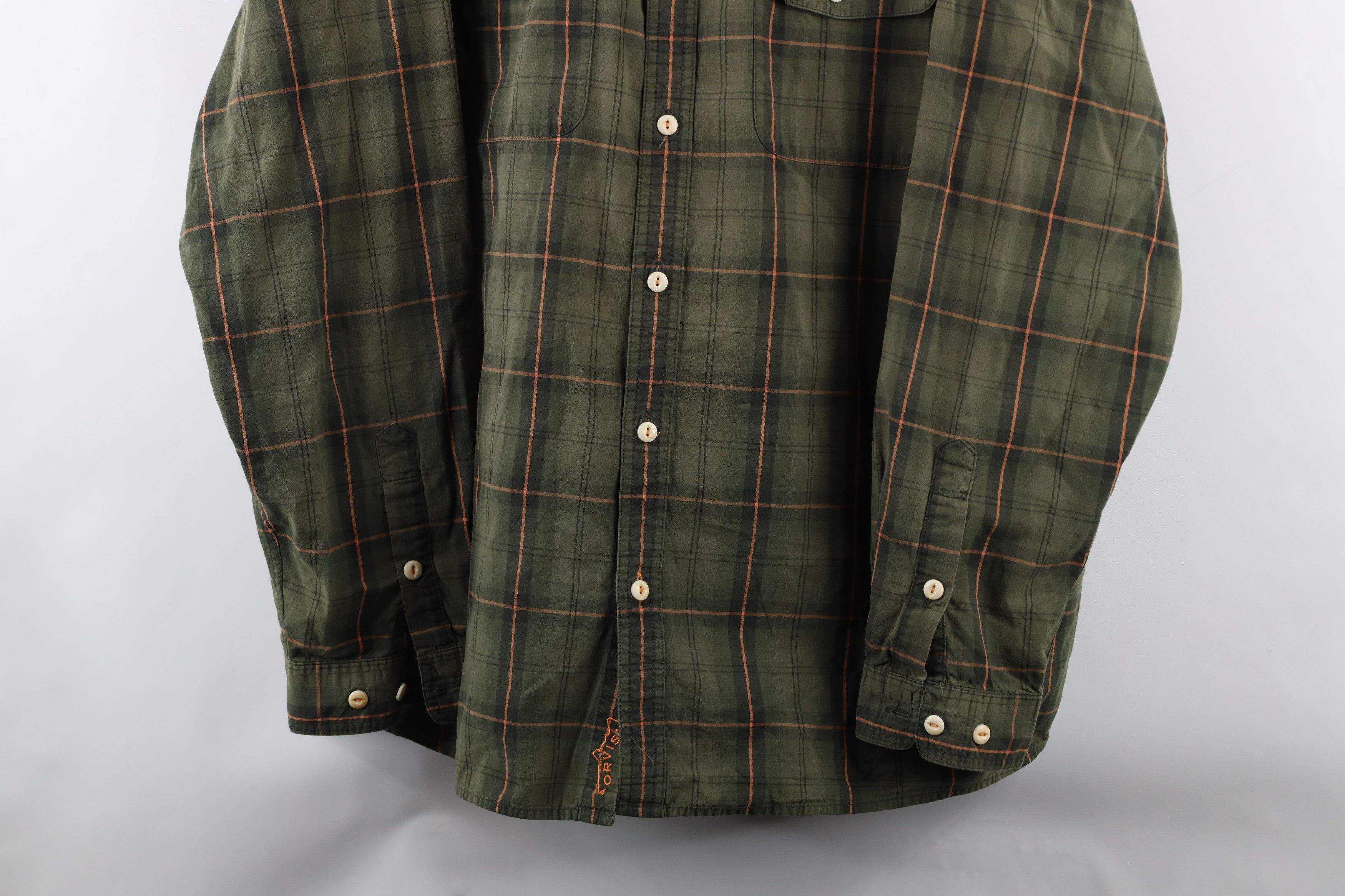 Orvis × Vintage Orvis Trout Bum Double Pocket Collared Button Shirt Plaid Size US XXL / EU 58 / 5 - 3 Thumbnail