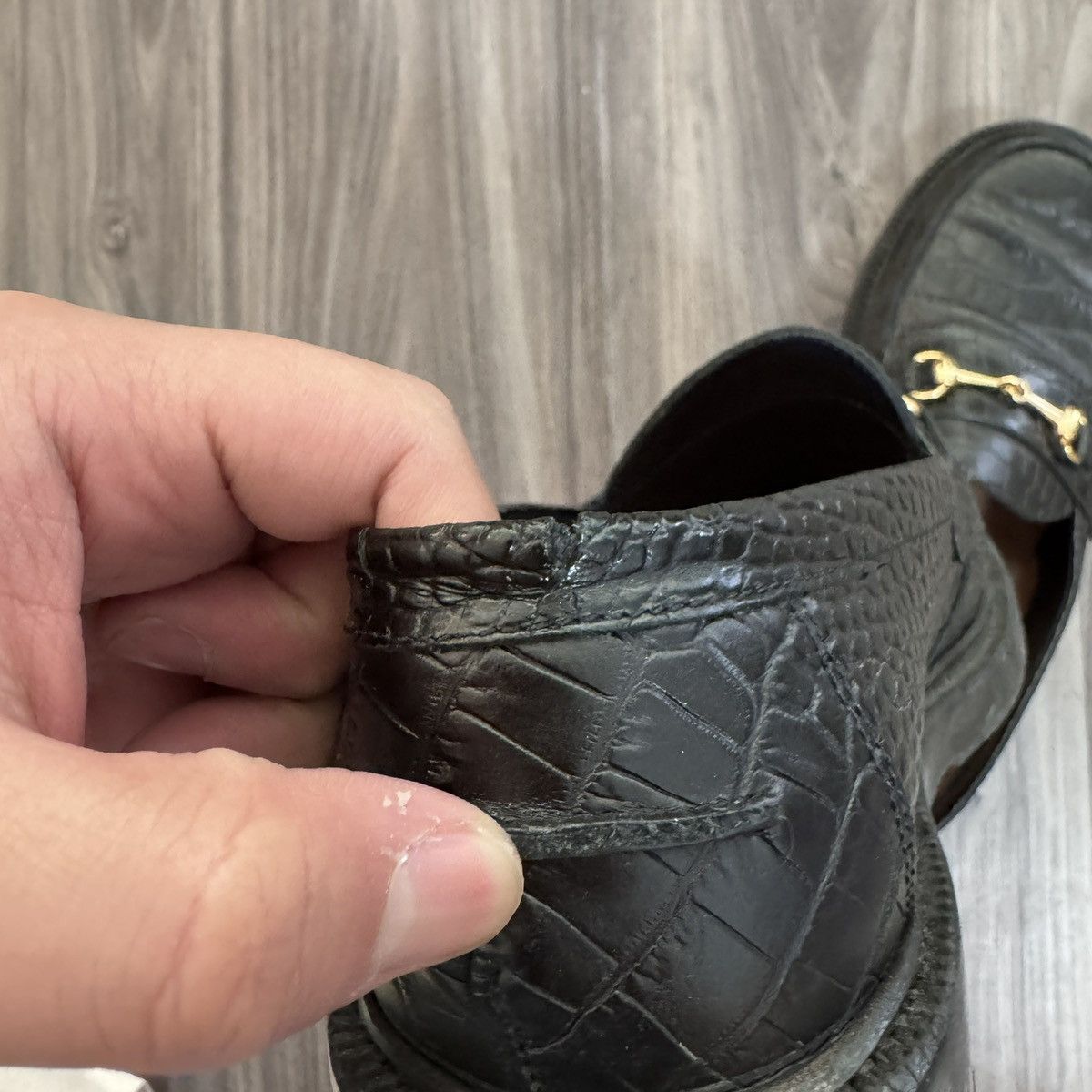 Blackstock & Weber Horse Bit Croc Loafer