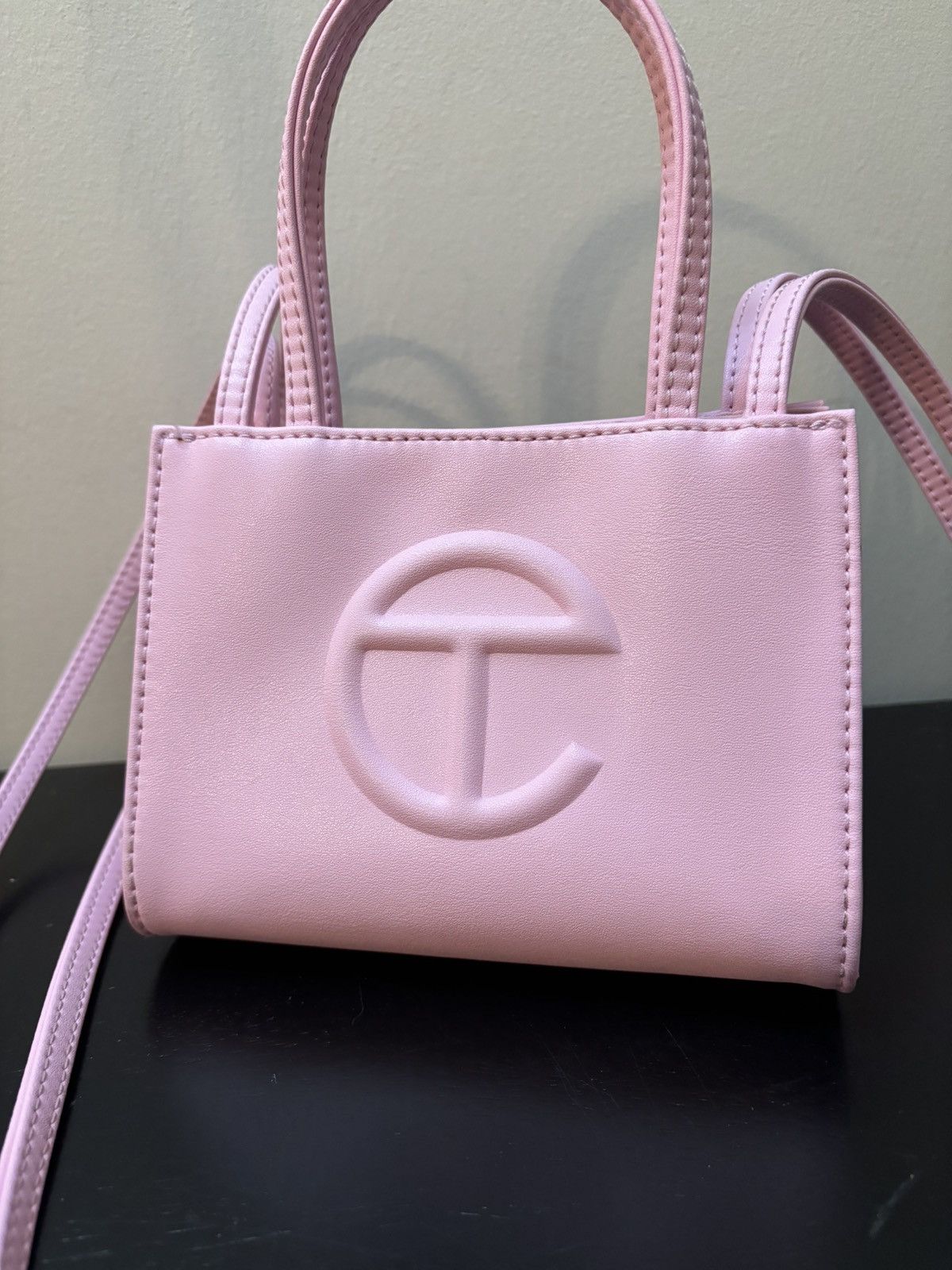 Telfar Telfar Small Leather Shopping Bag Pink Size ONE SIZE - 2 Thumbnail