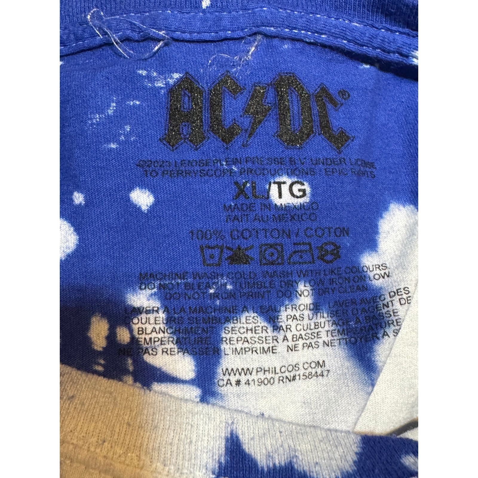 Other ACDC Devil Guitar on Fire Tie Dye Graphic Tee Blue White XL Size US XL / EU 56 / 4 - 4 Thumbnail