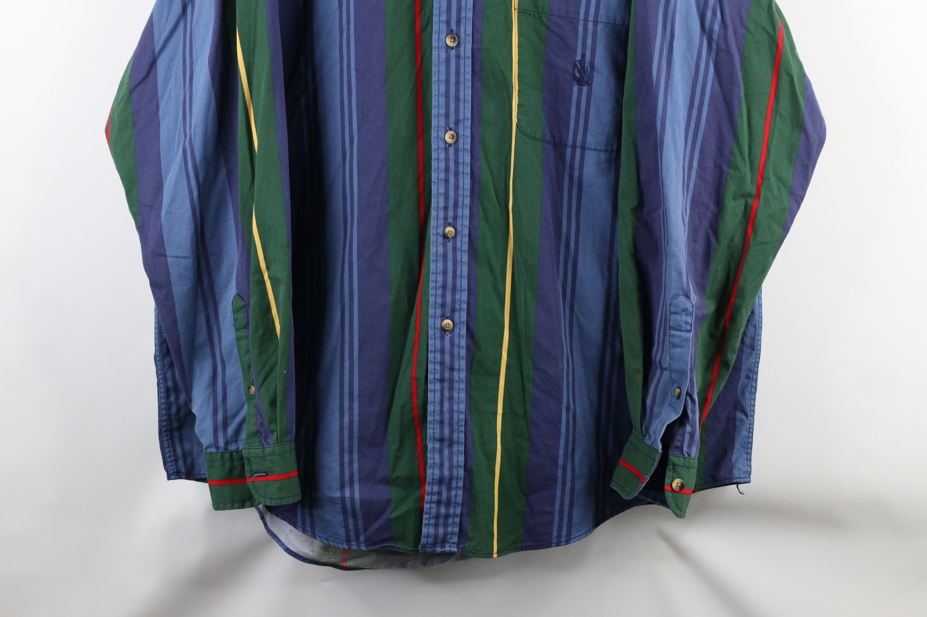 Nautica × Vintage Vintage 90s Nautica Striped Collared Button Down Shirt Size US XL / EU 56 / 4 - 3 Thumbnail