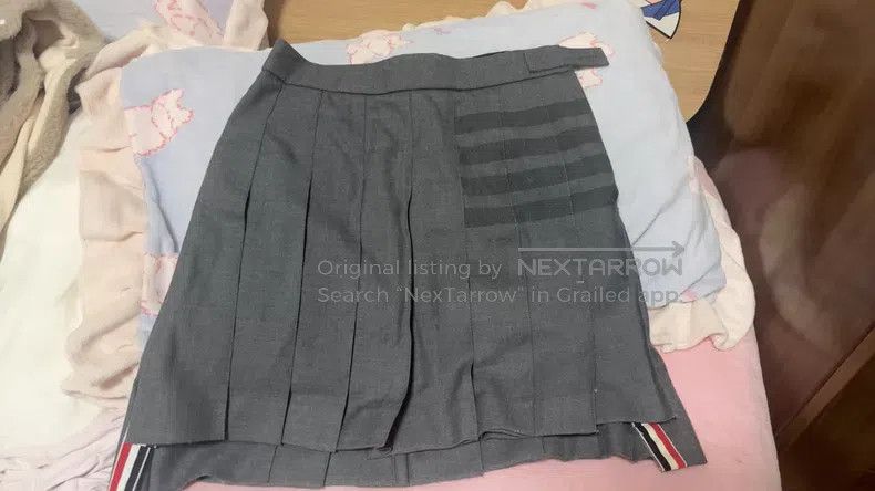 Thom Browne Thom Browne Grey Front-shorter Back-longer Pleated Skirt Size 24" / US 00 / IT 34 - 1 Thumbnail