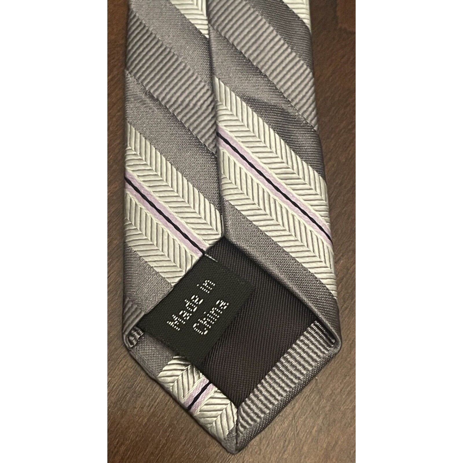 Michael Kors Michael Michael Kors Gray Purple 100% Silk Made In China Size ONE SIZE - 7 Thumbnail