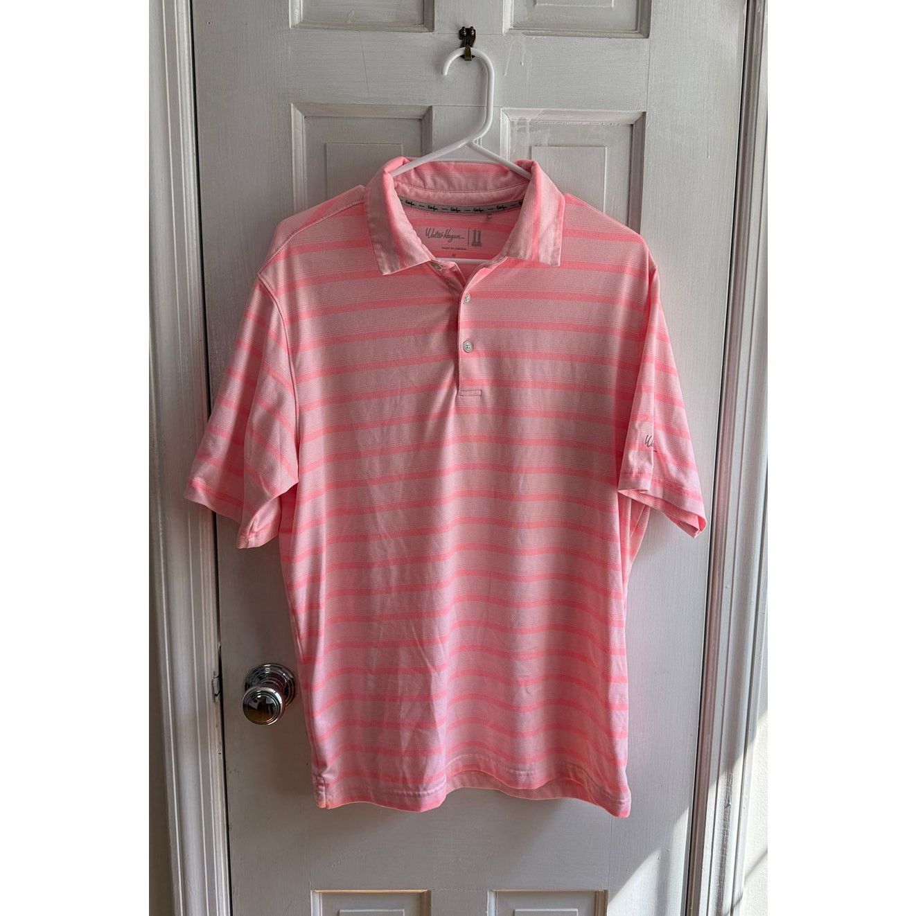 Callaway Golf Walter Hagen Performance Golf Polo – Peach/Pink Stripe – M Size US M / EU 48-50 / 2 - 1 Thumbnail