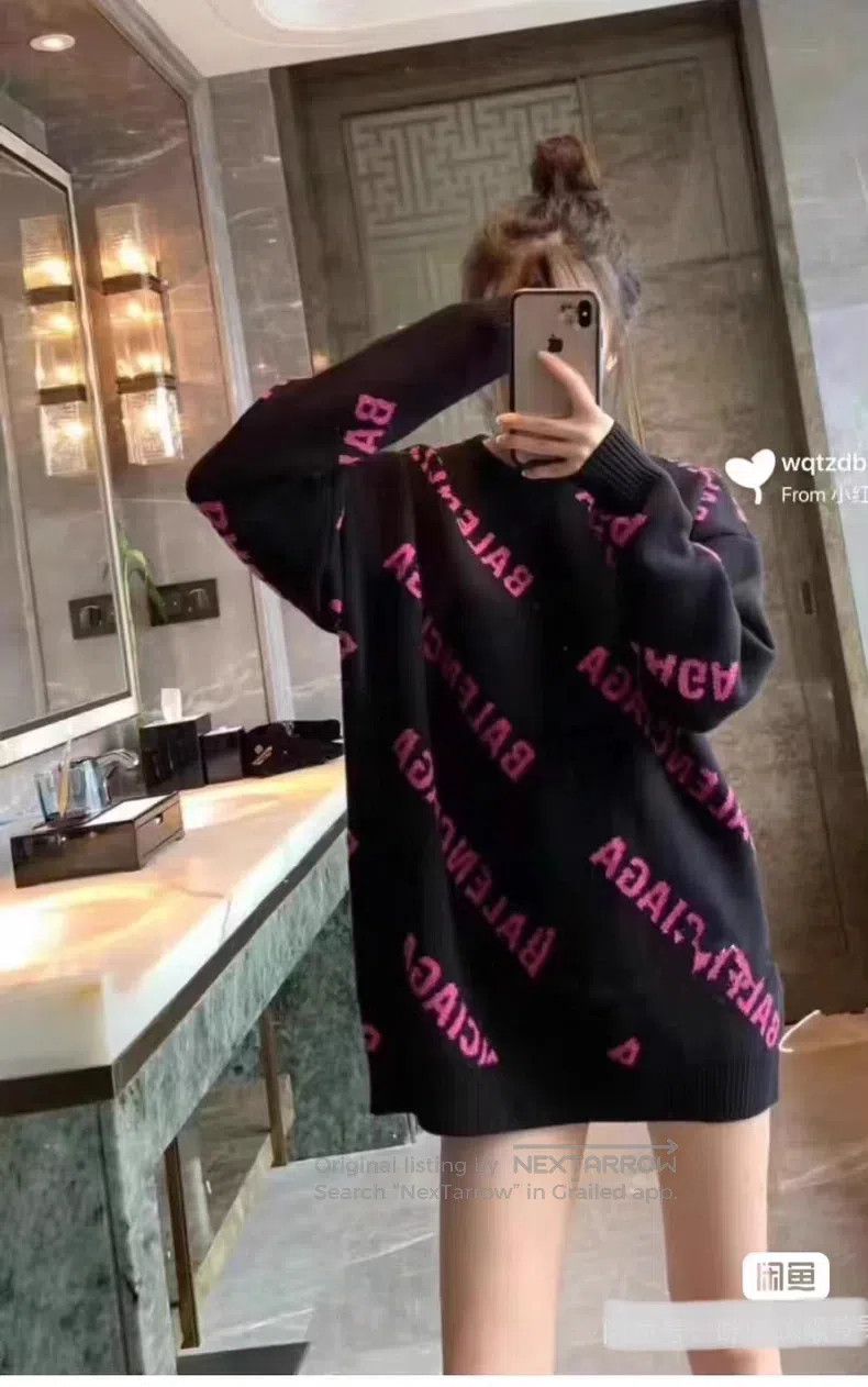 Balenciaga Balenciaga Classic Bulletproof Vest Full Logo Sweater Blac Size S / US 4 / IT 40 - 1 Thumbnail