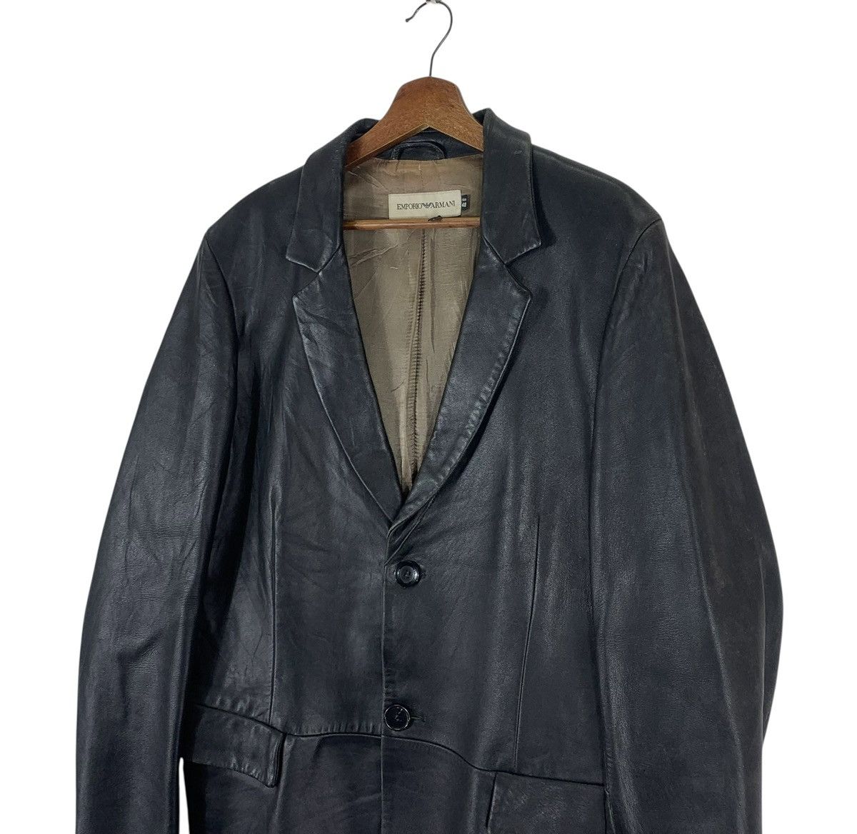 Emporio Armani 🔥🔥EMPORIO ARMANI COLLECTION LEATHER JACKET Size US M / EU 48-50 / 2 - 3 Thumbnail