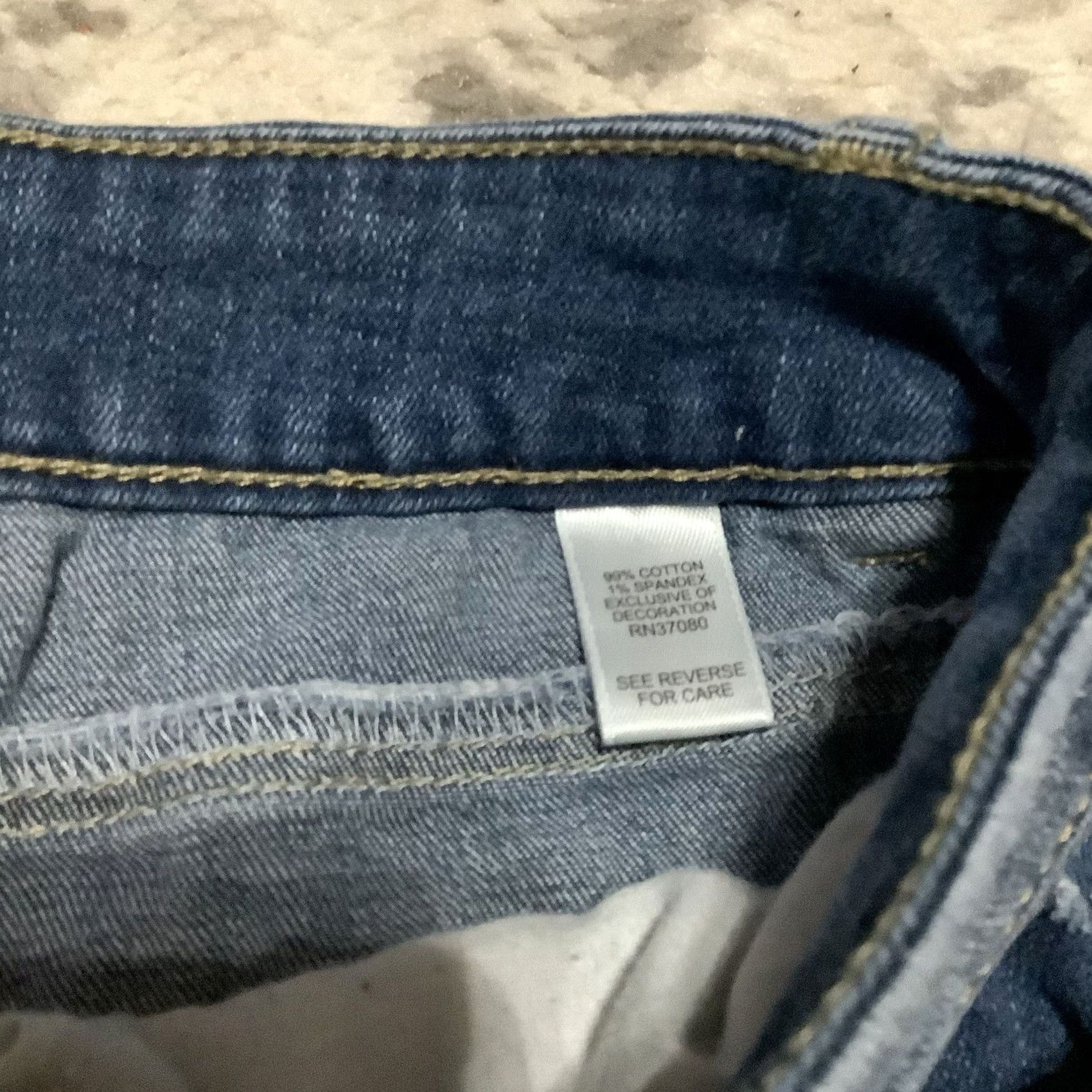 Denime EST 1946 Denim Jeans Women 6 Blue Patchwork Distressed Repaired Stretch Jeans 5-Pocket Straight Bohemian Grunge Patchwork Vintage: No Size 28" / US 6 / IT 42 - 7 Thumbnail