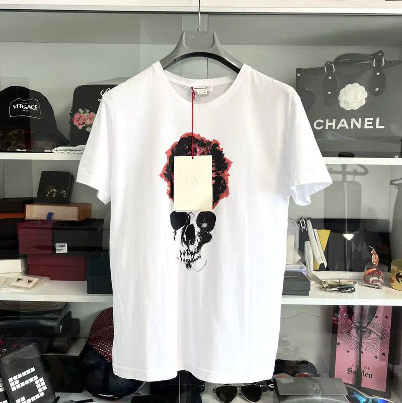 Alexander McQueen Alexander McQueen White Cotton Skull Graphic Tee 0089 Size US S / EU 44-46 / 1 - 1 Thumbnail