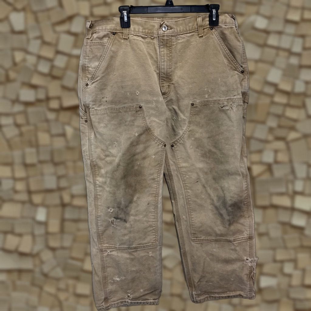 Carhartt VINTAGE Carhartt Men Pants Carpenter 38x30 Brown Canvas Workwear 90s Grunge Retro Size US 38 / EU 54 - 1 Thumbnail