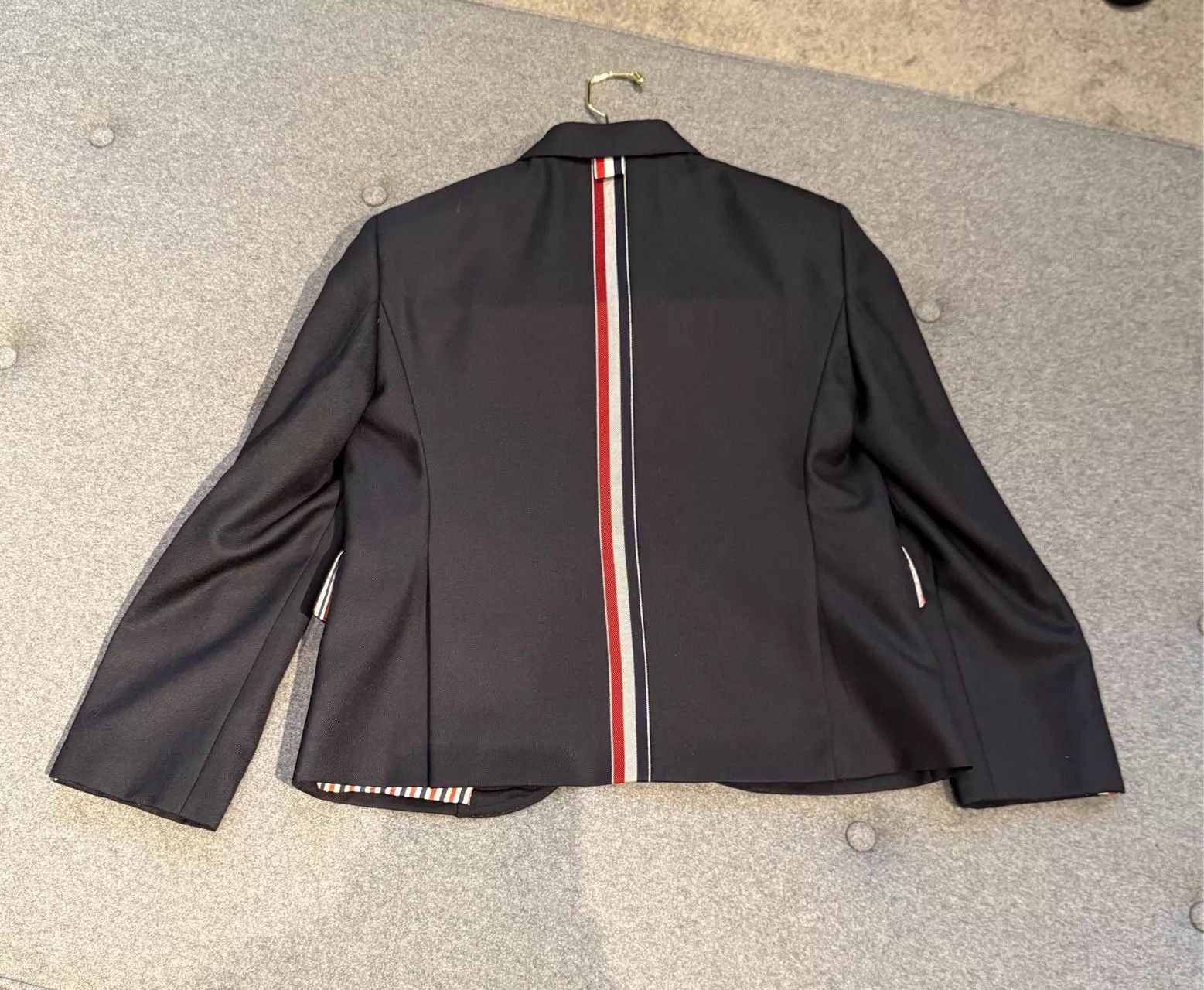 Thom Browne Thom Browne Women's Navy Gold Button Short Jacket Stripe Size M / US 6-8 / IT 42-44 - 6 Thumbnail