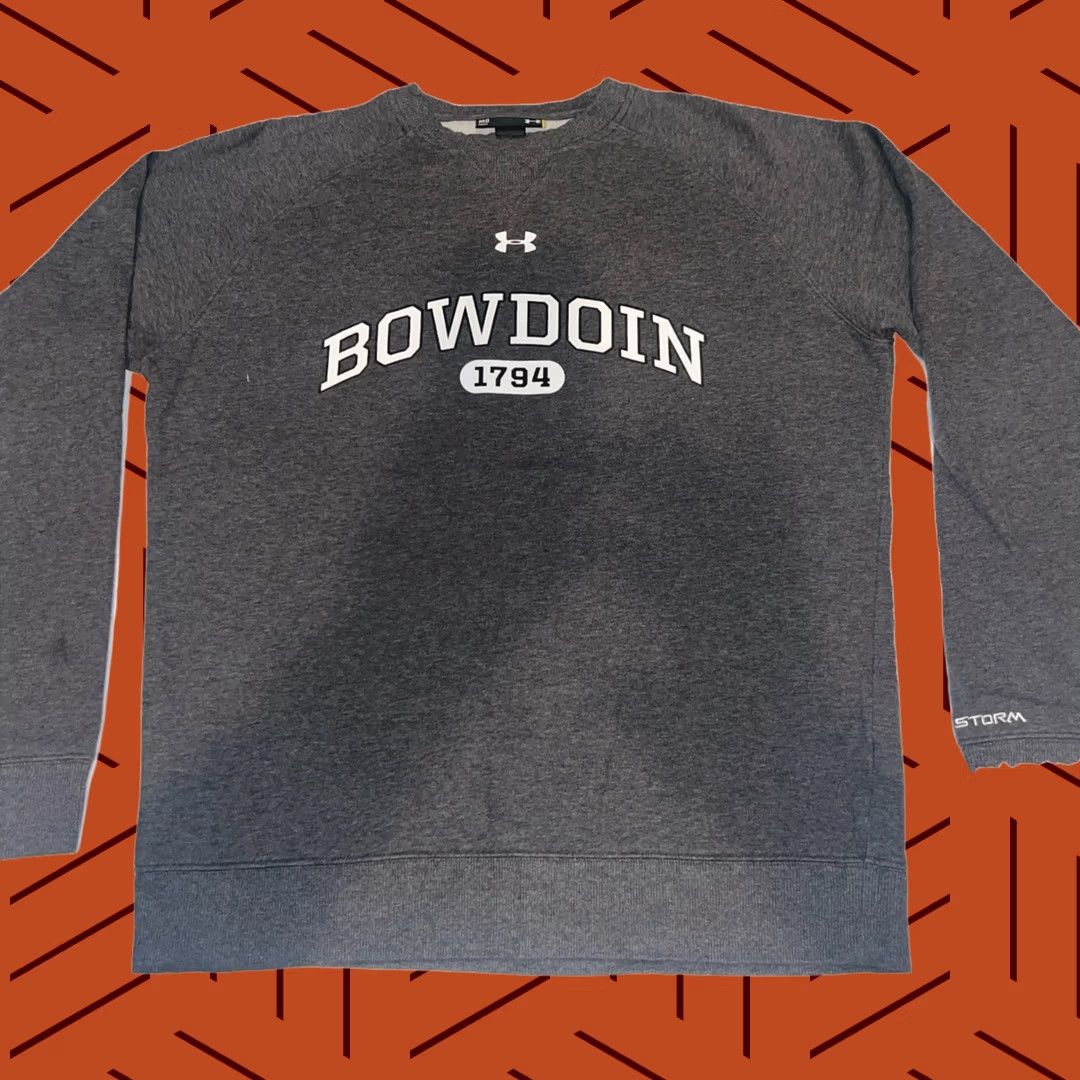 Under Armour Under Armour Sweatshirt Men's M Gray Bowdoin College Logo Polar Bears Crew Neck Long Sleeve Knit Cotton All Seasons Pullover Regular Fit Size US M / EU 48-50 / 2 - 1 Thumbnail