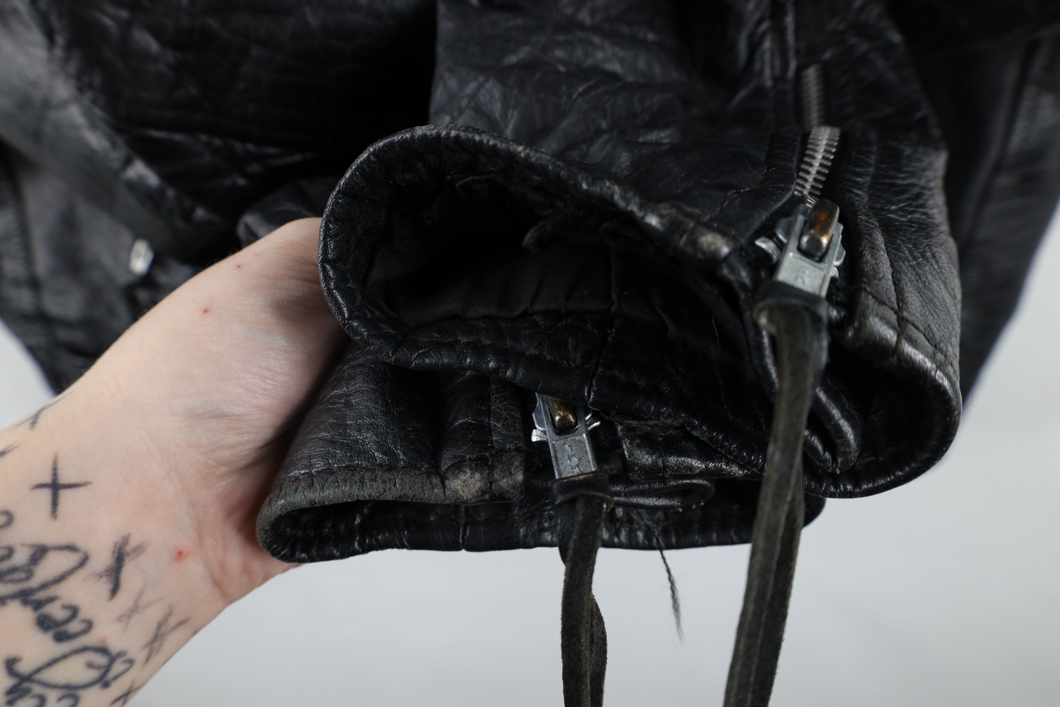 Vintage Vintage 90s Streetwear Leather Motorcycle Jacket Black Size US L / EU 52-54 / 3 - 11 Thumbnail
