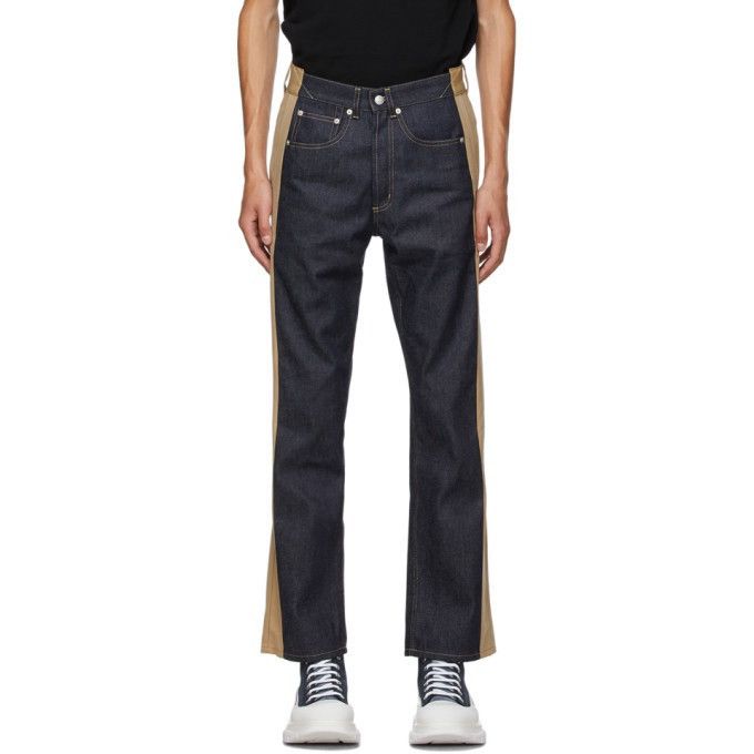 Alexander McQueen Alexander Mcqueen F/W 19 Hybrid Blue Gabardine Panel Jeans Size US 32 / EU 48 - 1 Thumbnail