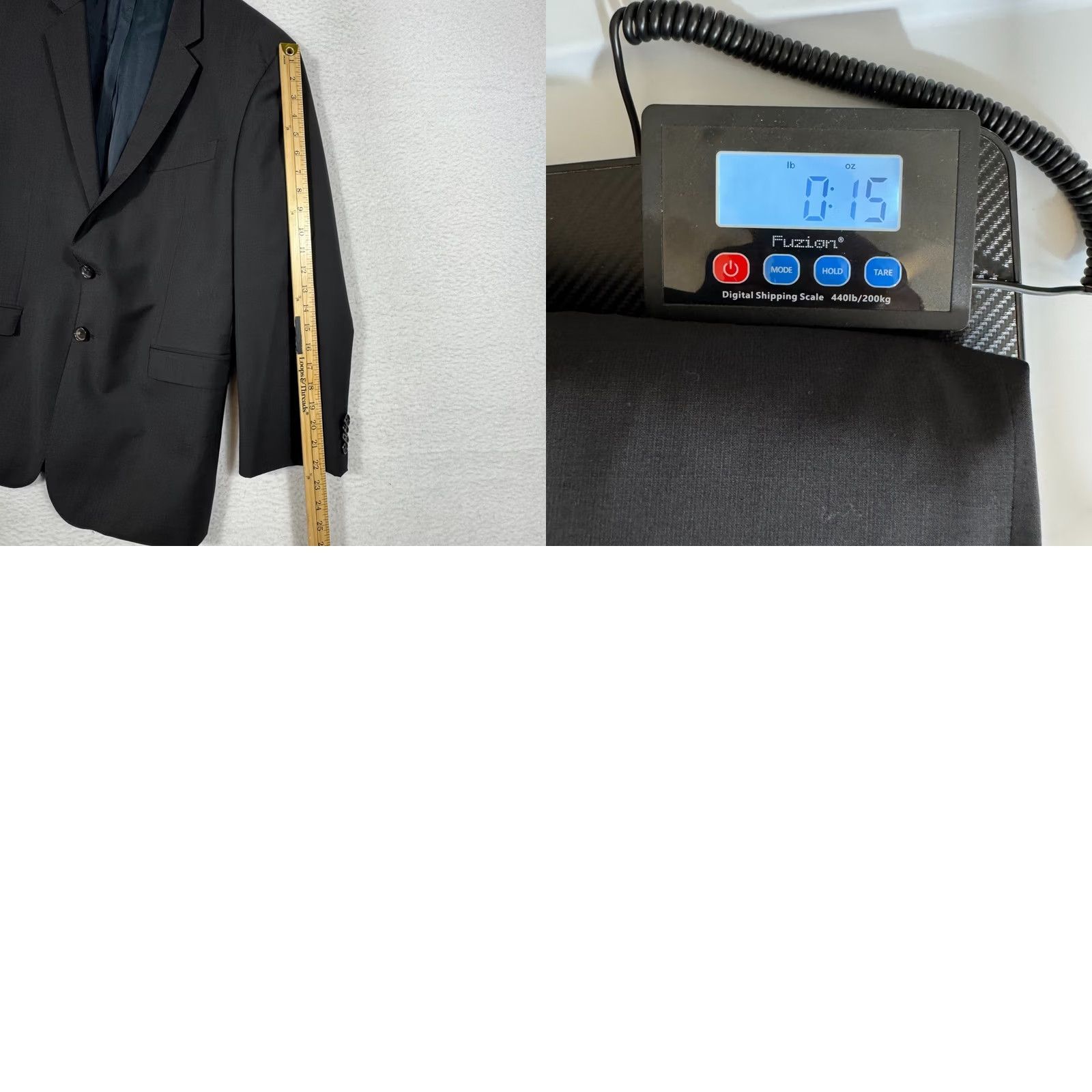Hugo Boss HUGO BOSS Blazer Jacket Coat Mens 42S 2 Piece Slim Fit Wool Notch Lapel Black Gray Charcoal Gray 2 Button/4 Button Front Solid Vintage N/A Size 42R - 10 Thumbnail