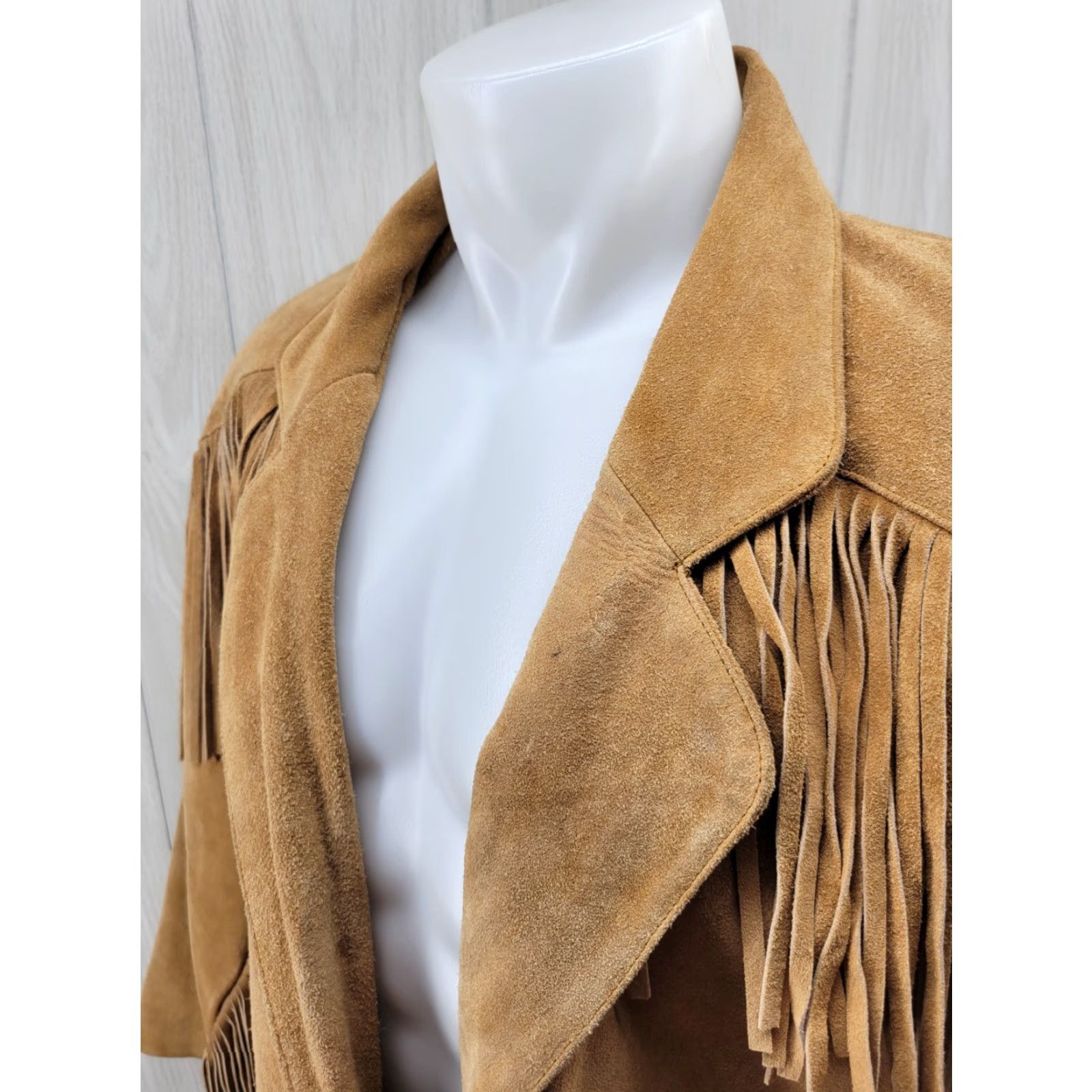 Vintage VINTAGE Niki Genuine Leather Brown Fringe Jacket Women L Shoulder Pads Leather Size L / US 10 / IT 46 - 4 Thumbnail