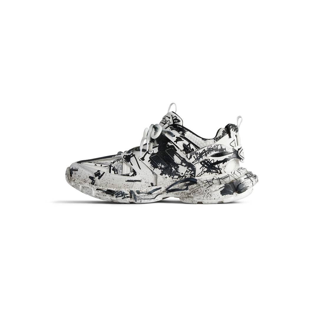 Balenciaga o1tr1nto0825 Track Graffiti Sneakers in White/Black Size US 12 / EU 45 - 4 Thumbnail