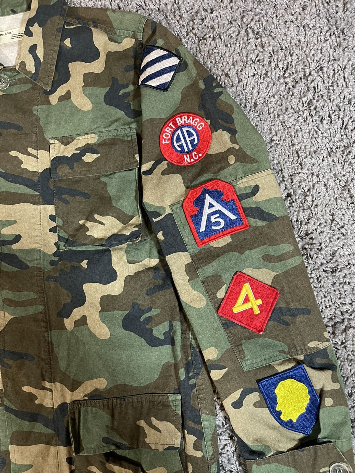 Off-White OFF-WHITE Virgil Abloh Army Archive Field Jacket Camouflage Size US XXS / EU 40 - 6 Thumbnail