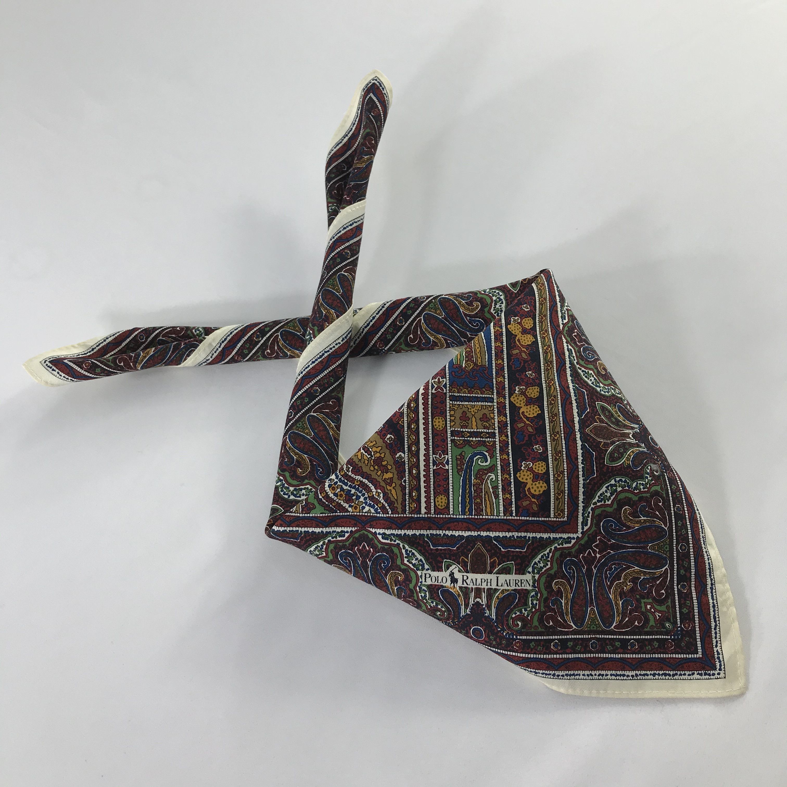 Polo Ralph Lauren × Vintage Polo Ralph Lauren Bandana / Handkerchief / Neckerchief -S747 Size ONE SIZE - 4 Thumbnail