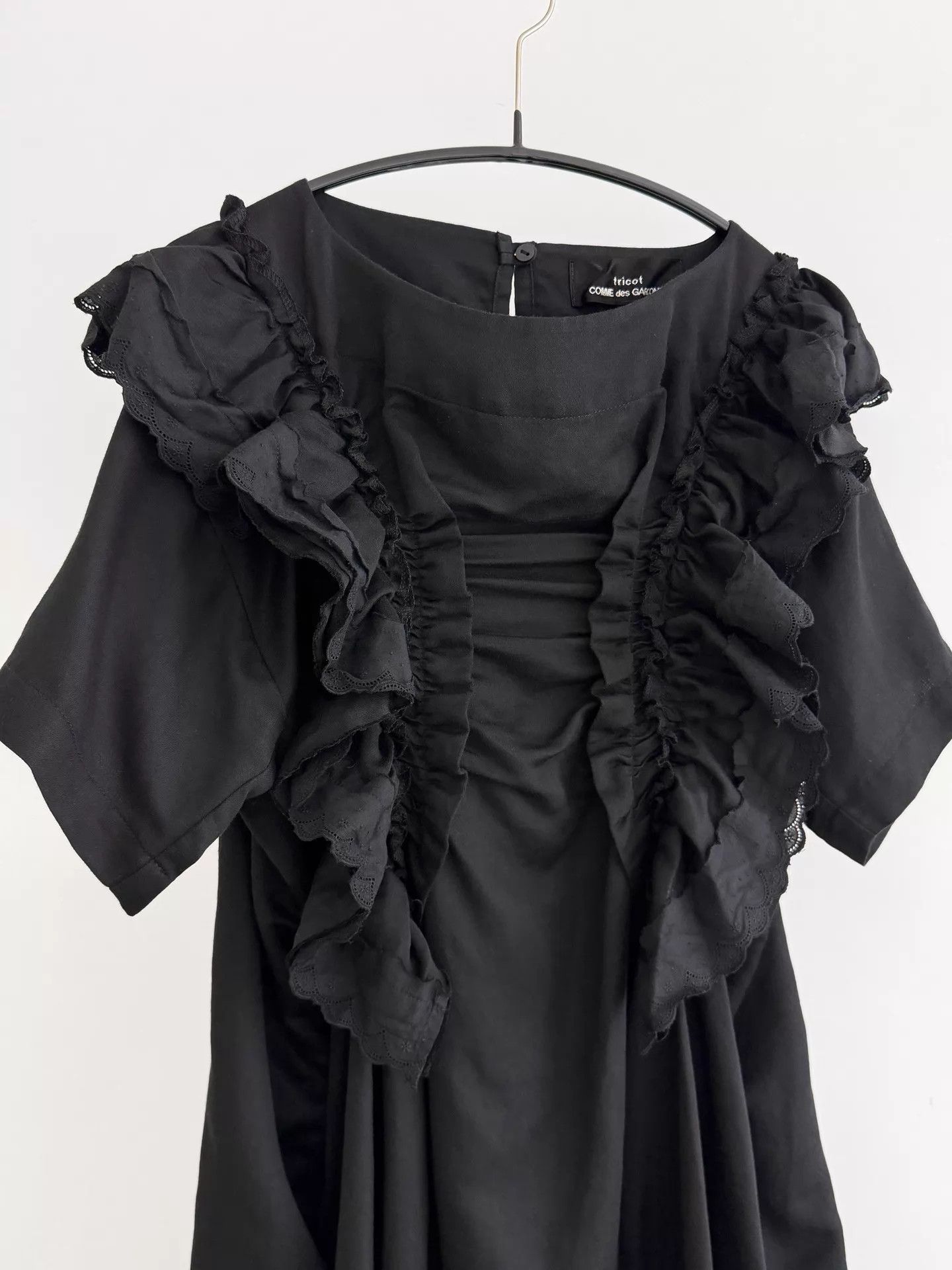 Comme des Garcons CDG 21SS Tricot Pleated Black CottonLinen Pocketed Dress Size M / US 6-8 / IT 42-44 - 2 Thumbnail