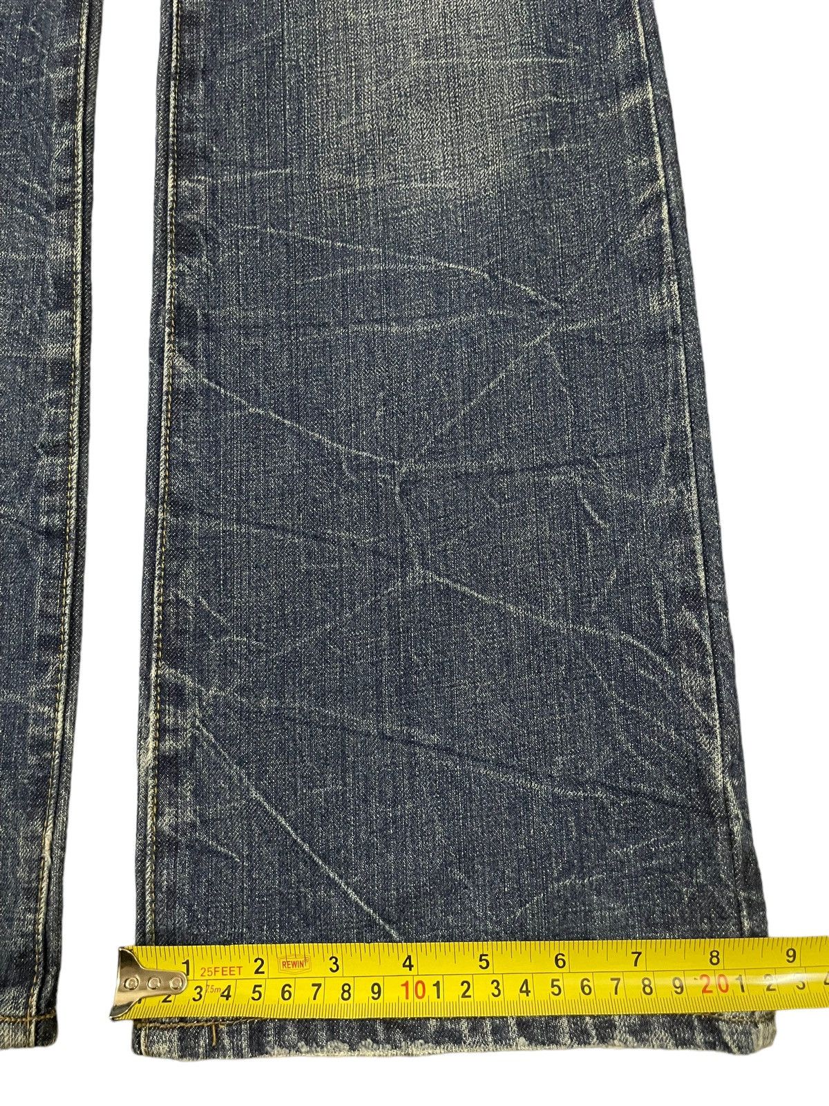 Hysteric Glamour Vintage Japanese Brand Blue Wash Style Distress Bootcut Jean Size US 33 - 14 Thumbnail